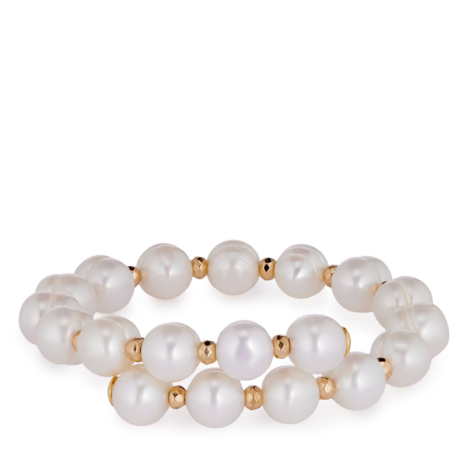 Lara Pearl 9-10mm Ringed Potato Pearl Wrap Bracelet