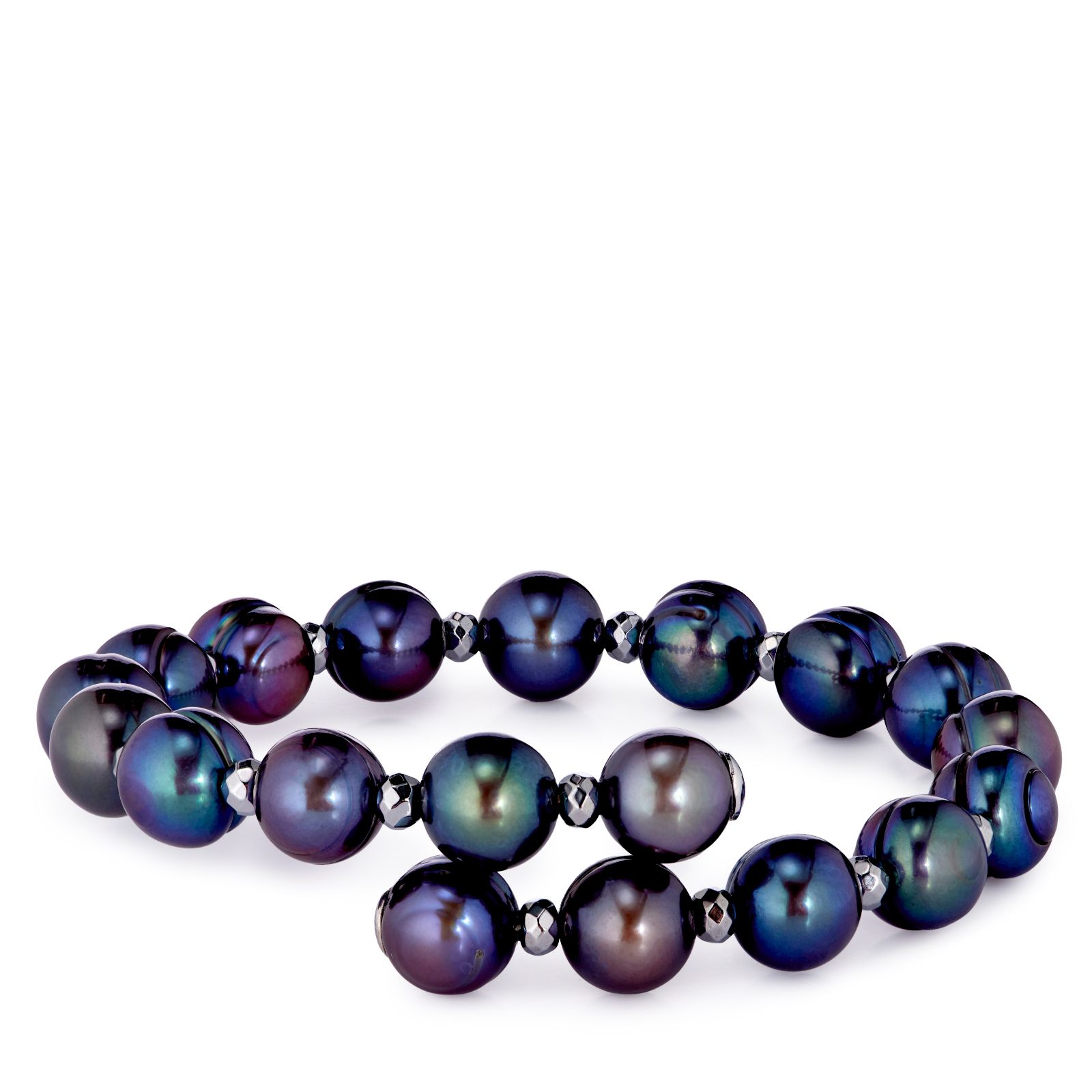 Lara Pearl 9-10mm Ringed Potato Pearl Wrap Bracelet
