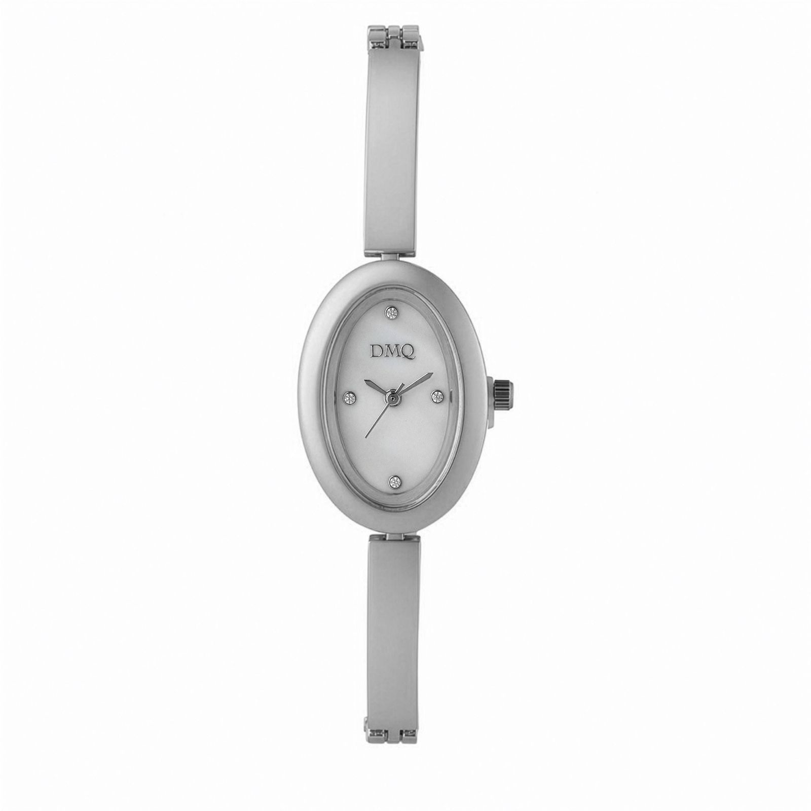 Diamonique 0.9ct tw Oval Half Bangle Watch