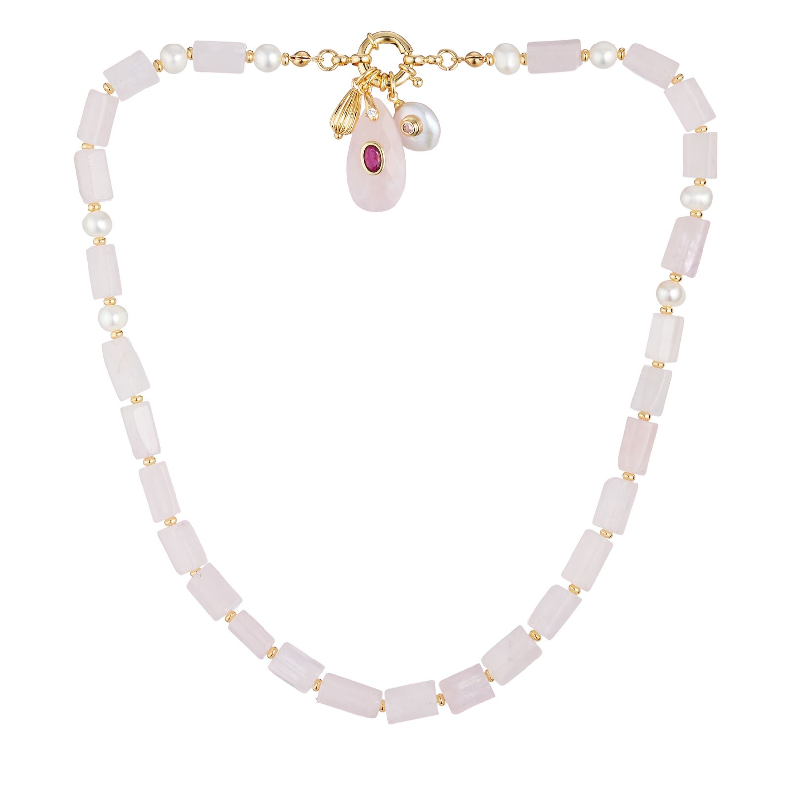 Malika Semi Precious Necklace with Charm