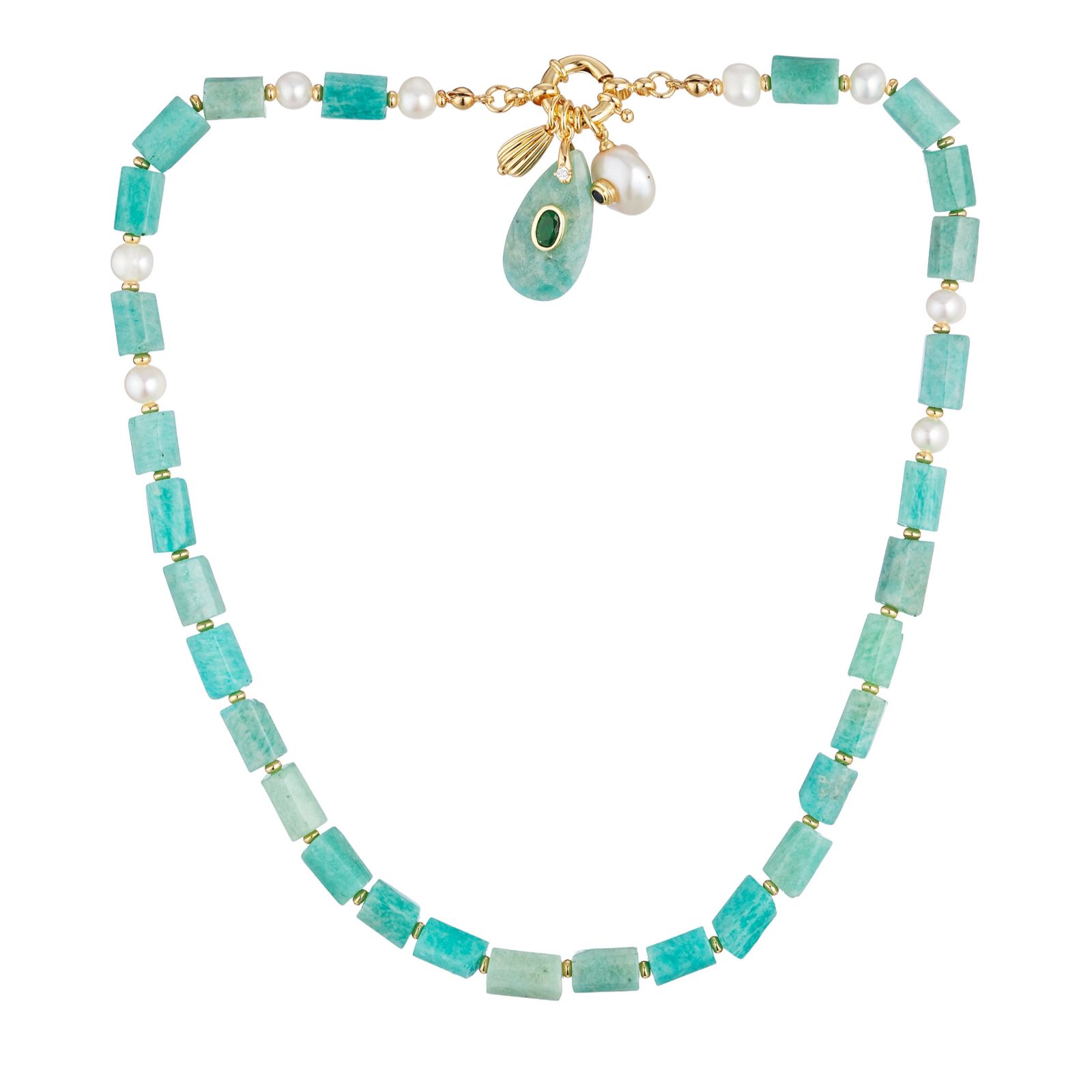 Malika Semi Precious Necklace with Charm