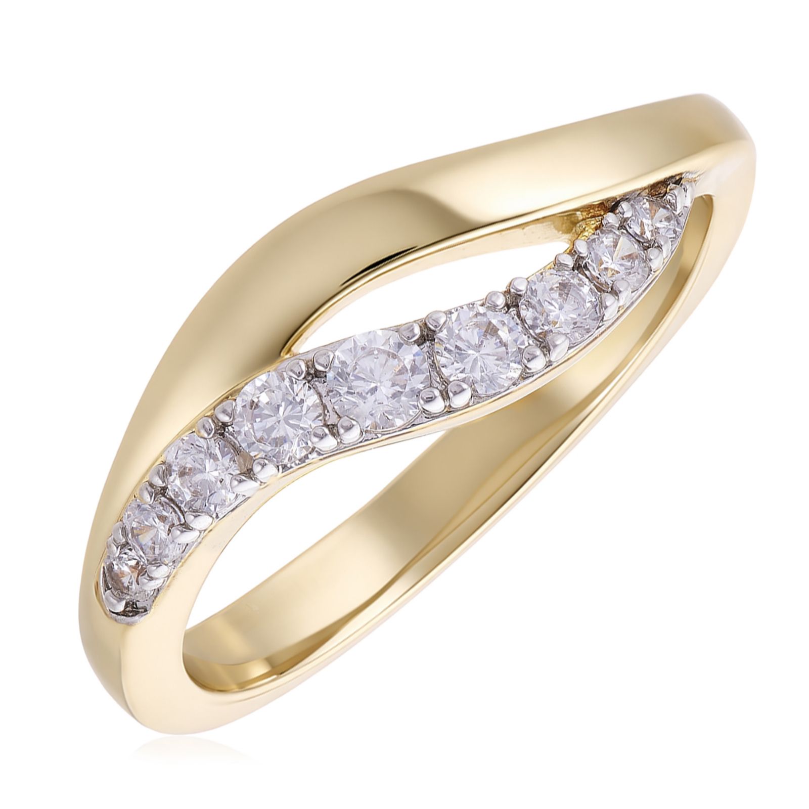 Diamonique Edit Pave Wave Ring