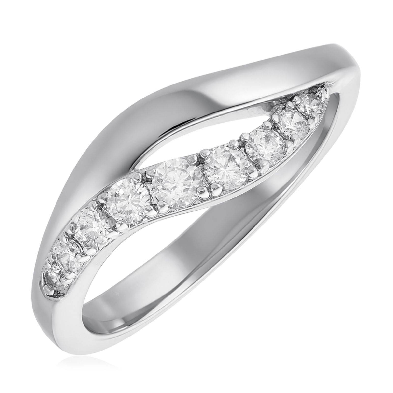 Diamonique Edit Pave Wave Ring