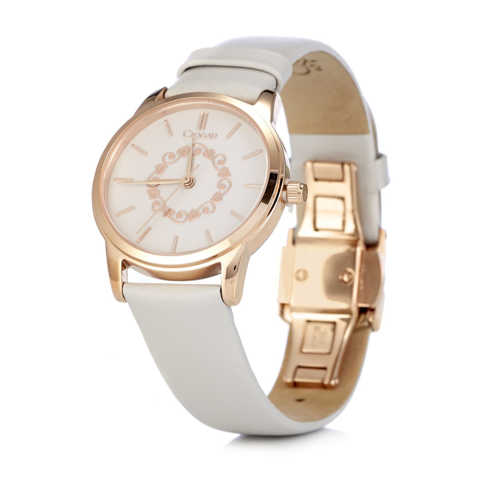 Clogau 9ct Rose Gold & Stainless Steel Watch with Leather Strap - QVC UK