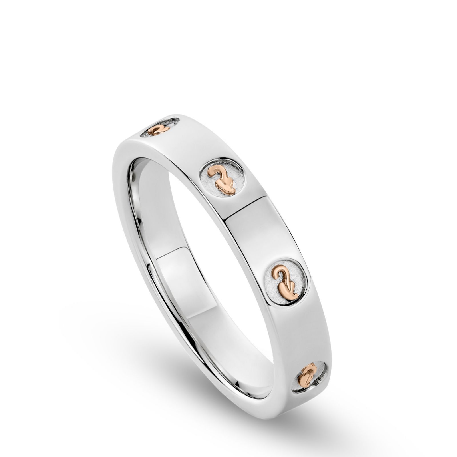 Clogau Insignia Band Ring Silver & 9ct Rose Gold