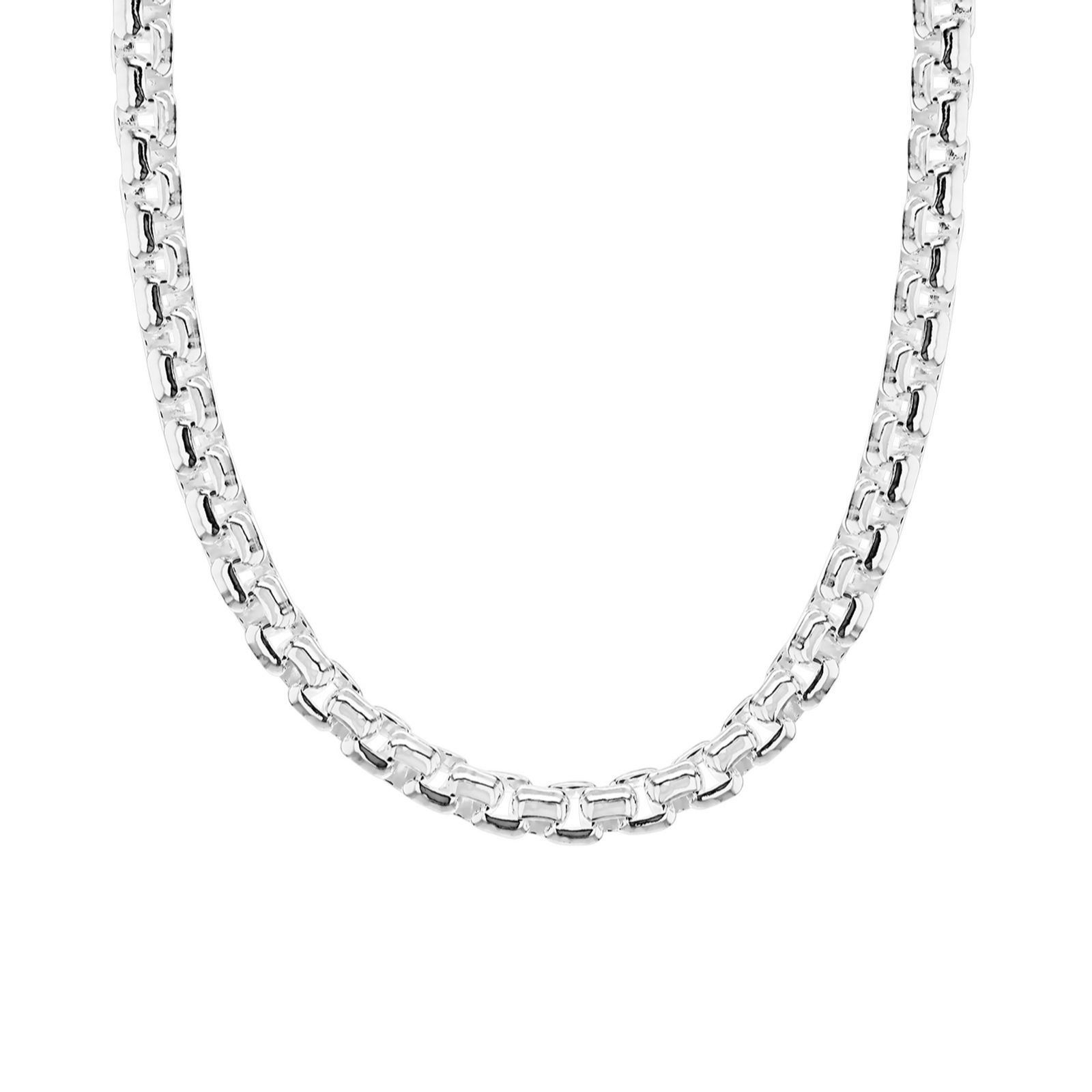 Faith & Brown Italian Crafted Luxury Weighted Box Necklace Sterling Silver