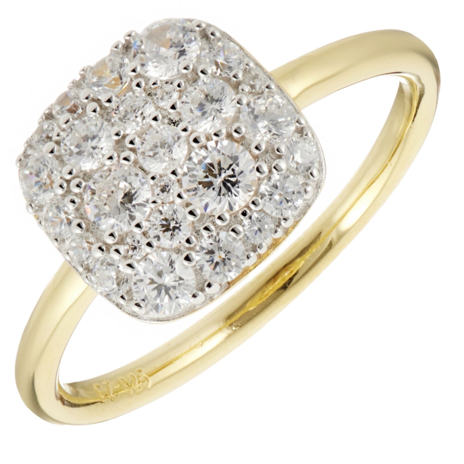 Diamonique 0.7ct tw Pave Ring Sterling Silver