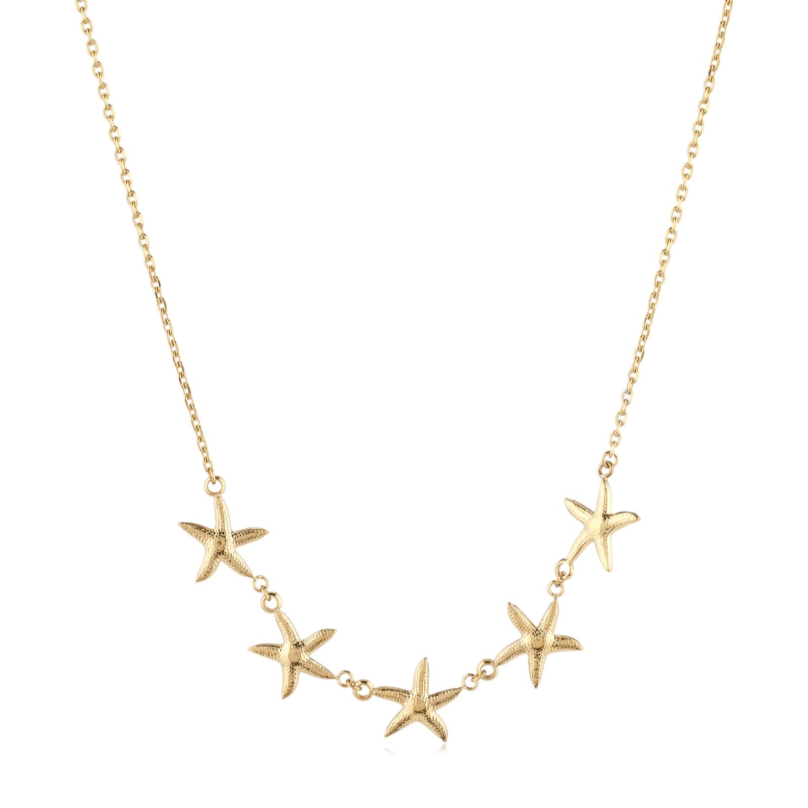 Steel by Diamonique Multi Starfish Necklace Stainless Steel