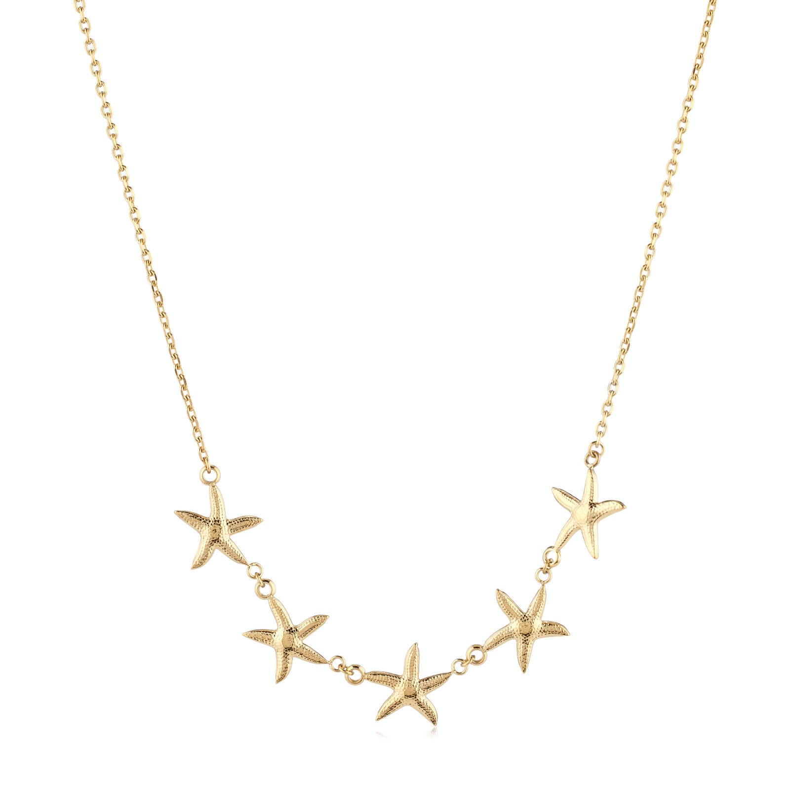 Steel by Diamonique Multi Starfish Necklace Stainless Steel