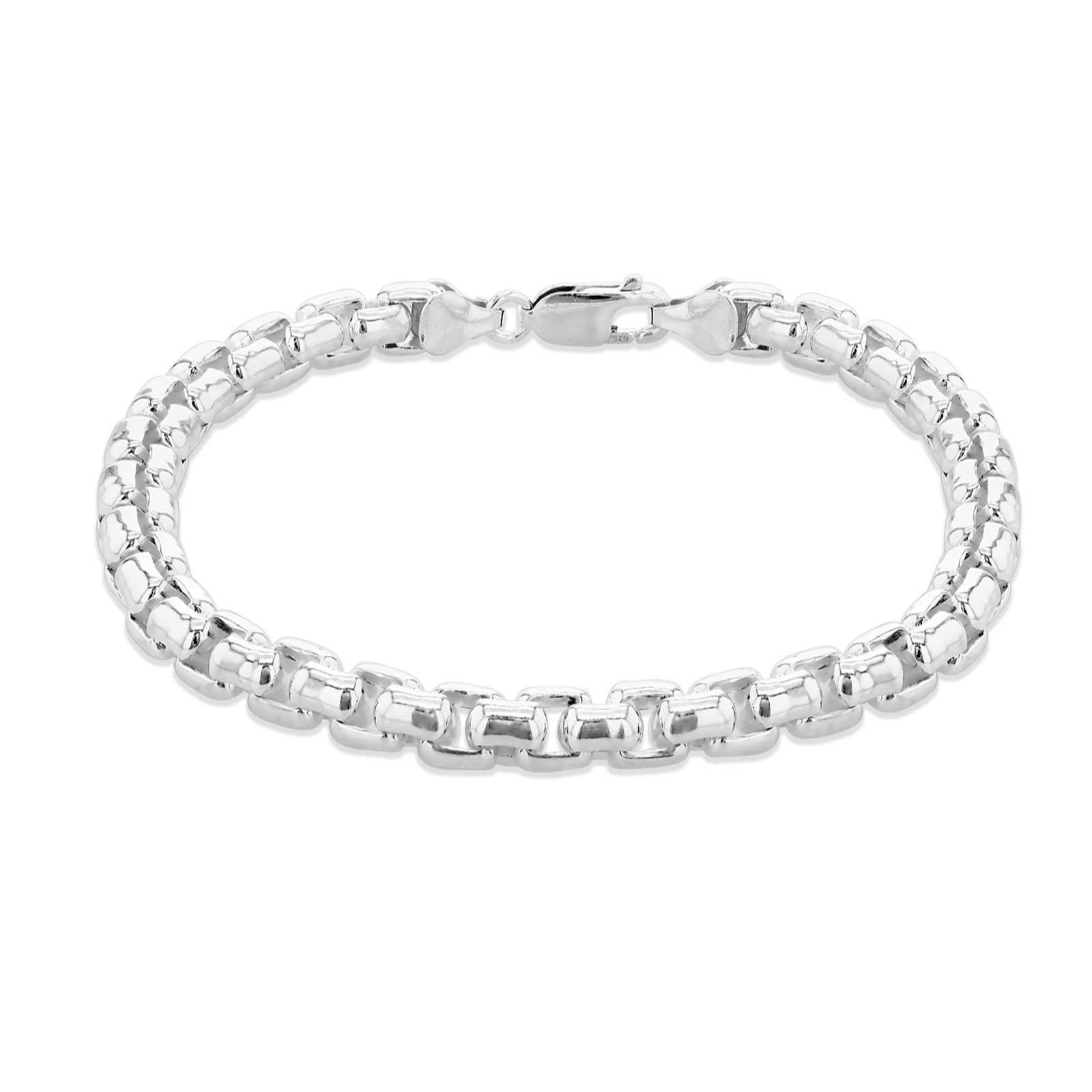 Faith & Brown Italian Crafted Luxury Weighted Box Bracelet Sterling Silver
