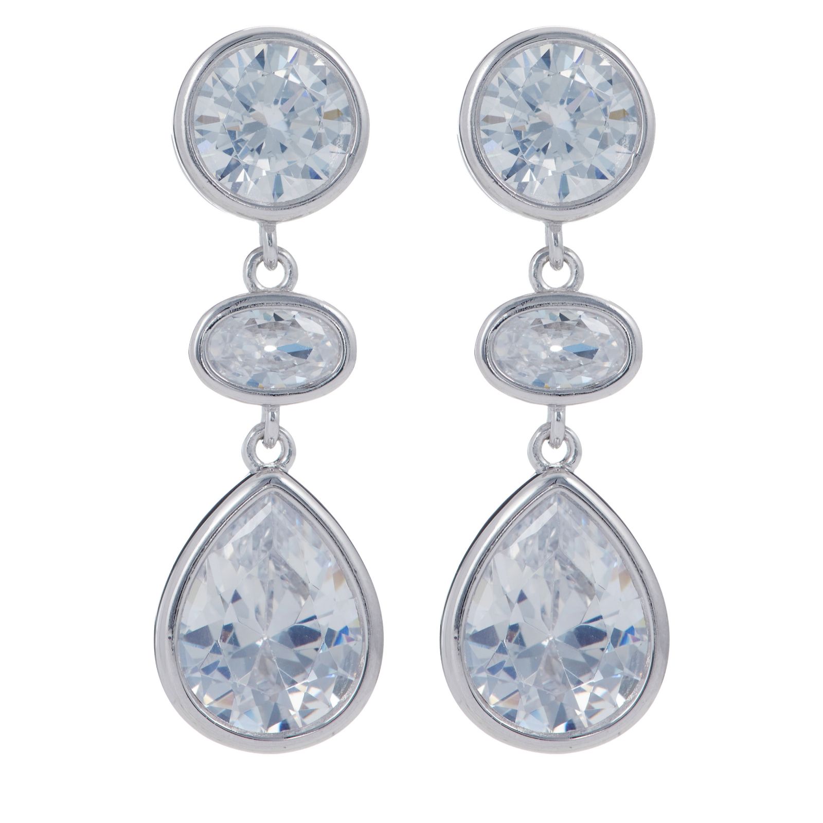 Diamonique 5.5ct Multi Drop Bezel Set Earrings