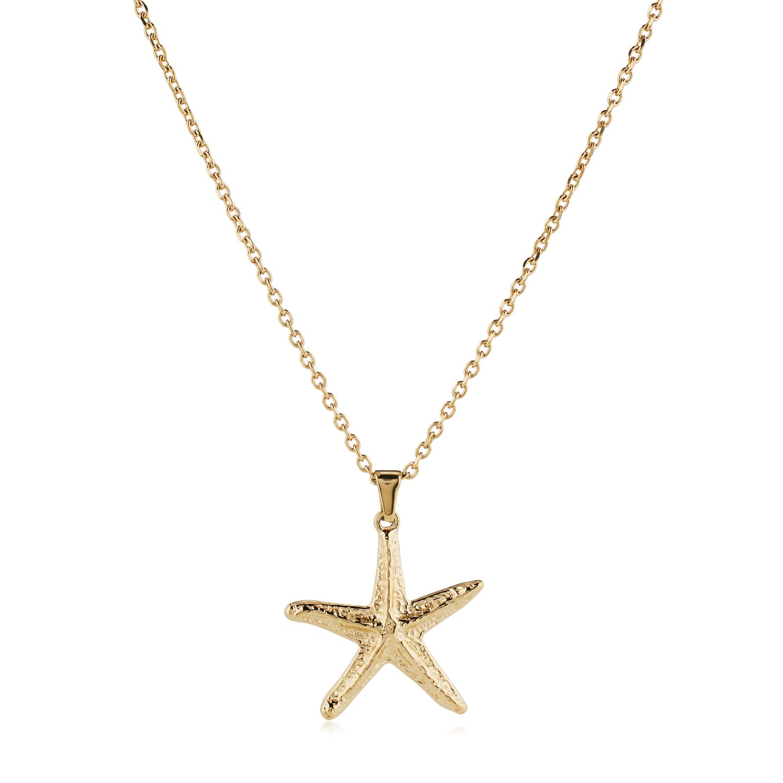 Steel by Diamonique Starfish Pendant & Chain Stainless Steel