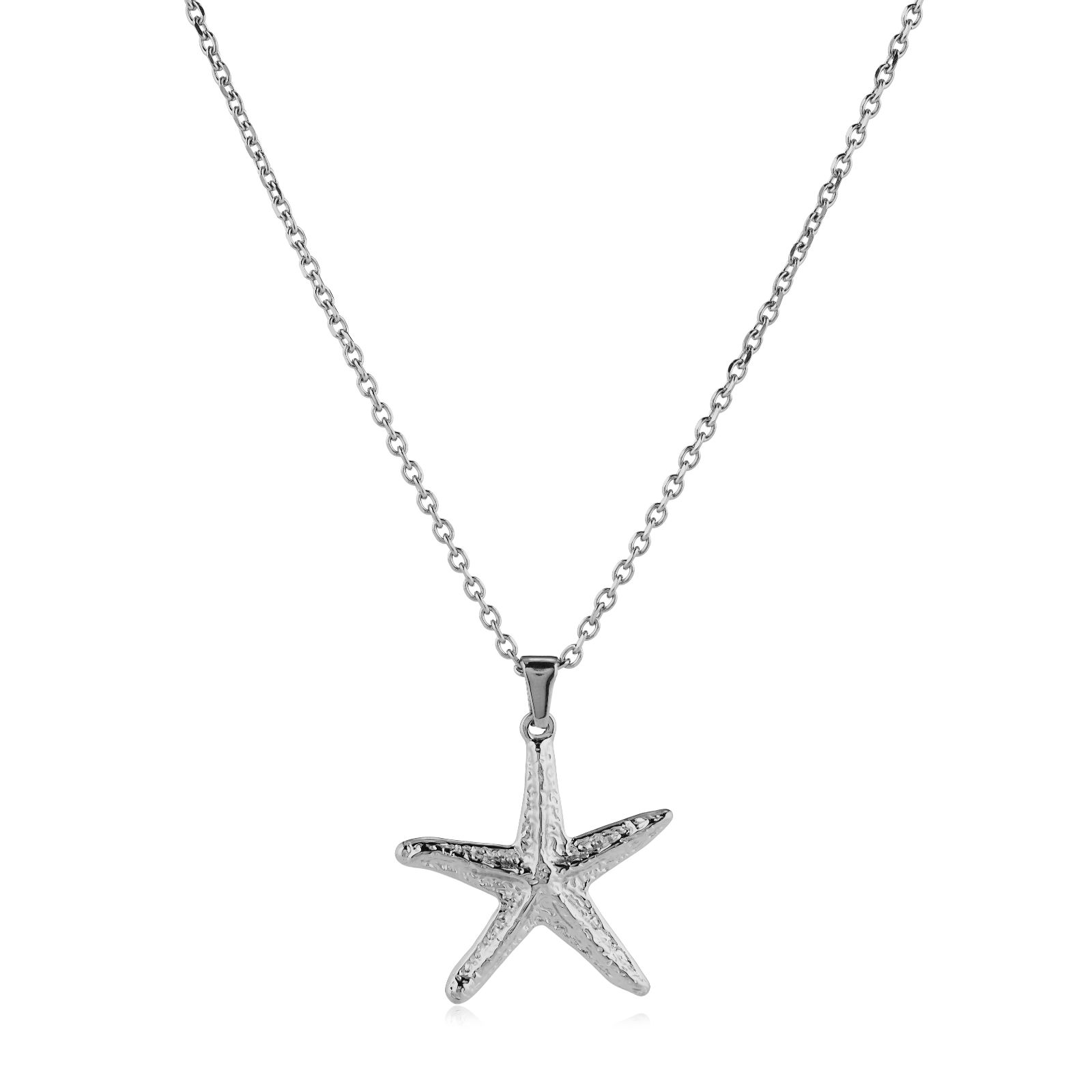 Steel by Diamonique Starfish Pendant & Chain Stainless Steel