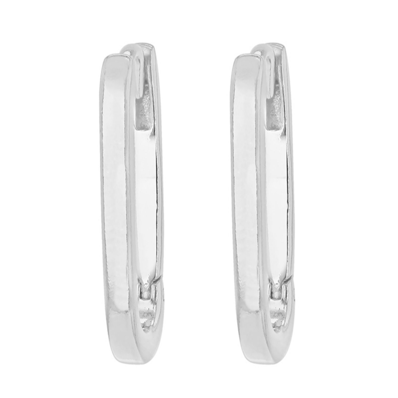 Faith & Brown Italian Crafted Paper Clip Hoops Sterling Silver