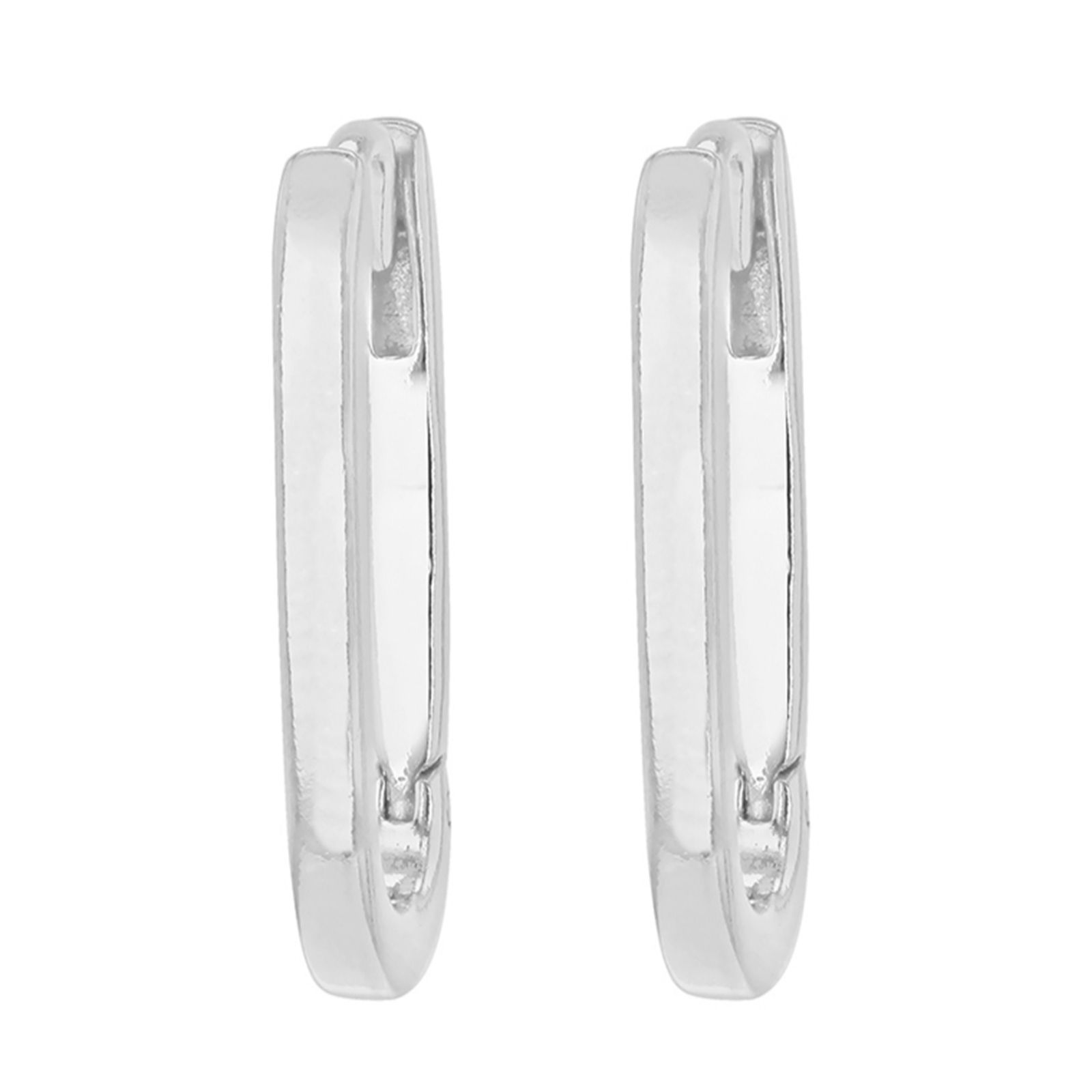 Faith & Brown Italian Crafted Paper Clip Hoops Sterling Silver