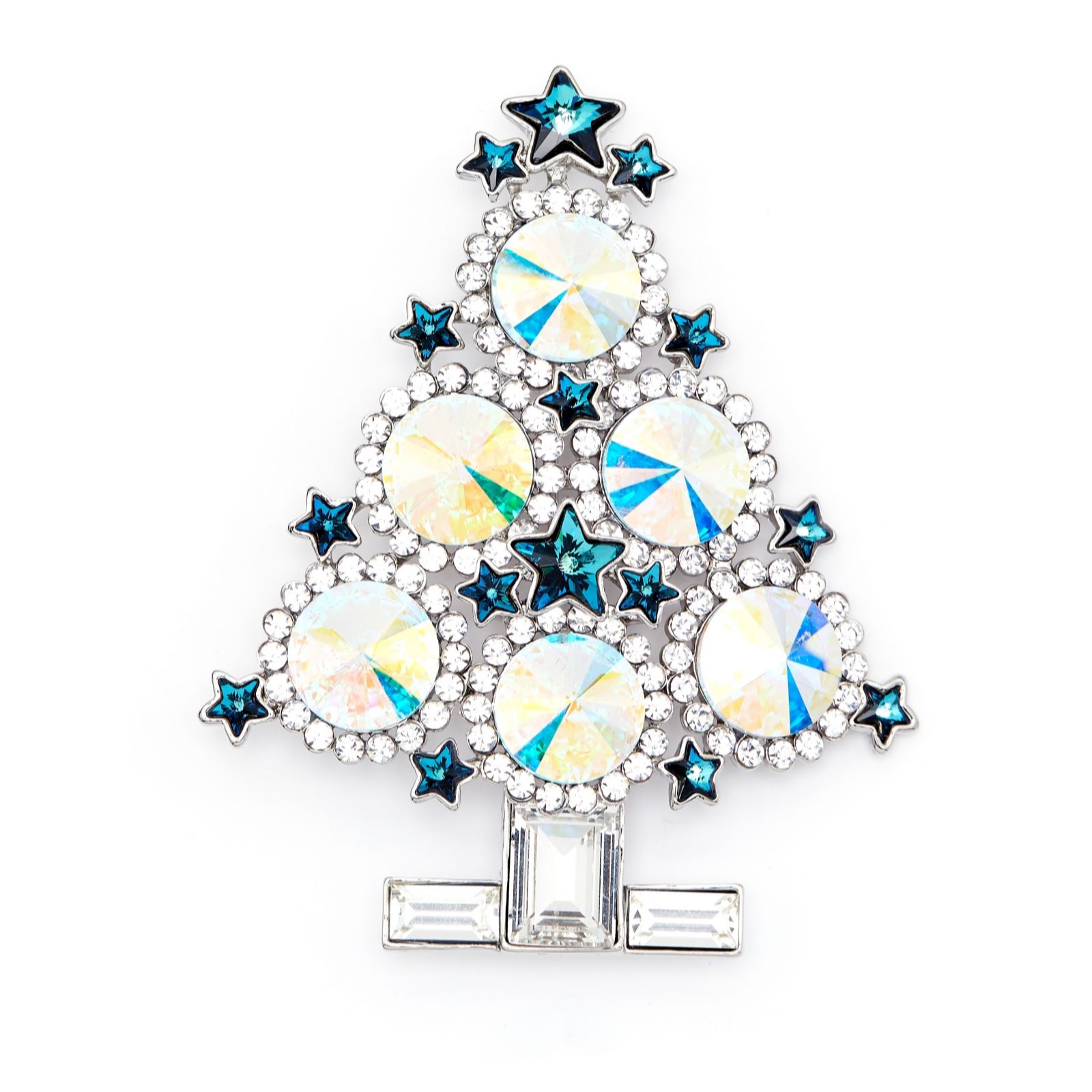 Butler Wilson Circle Crystals Christmas Tree Brooch Qvc Uk