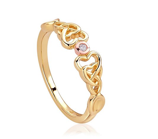Clogau Lovespoons Diamond Set Ring 9ct Gold