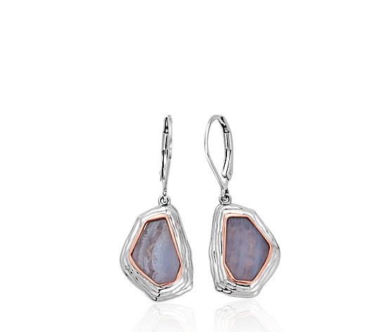 Clogau Capstones Agate Earrings Sterling Silver & 9ct Gold