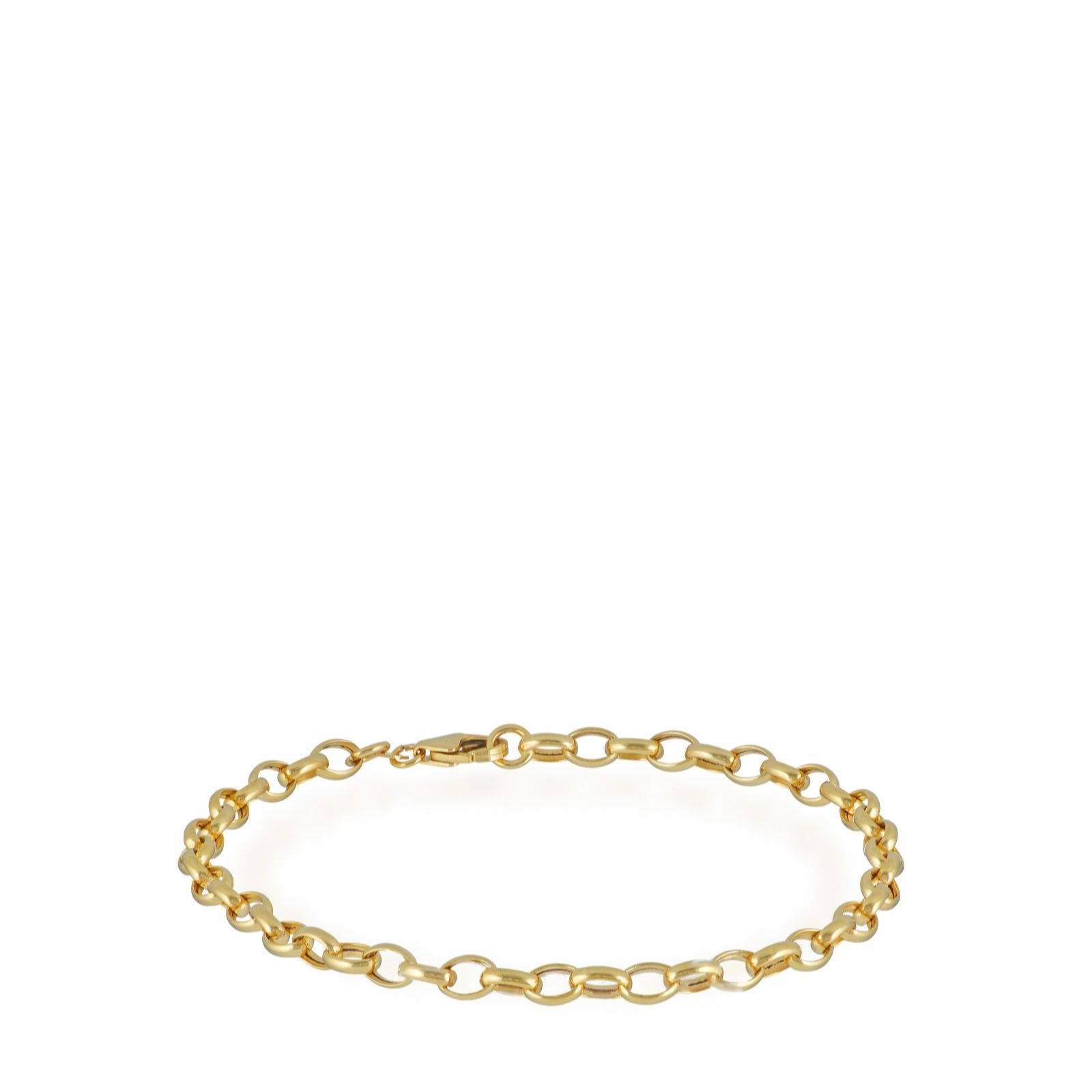 GOLD 9ct Yellow Gold 130 Hollow Oval Belcher Bracelet 18cm 1.5g - QVC UK