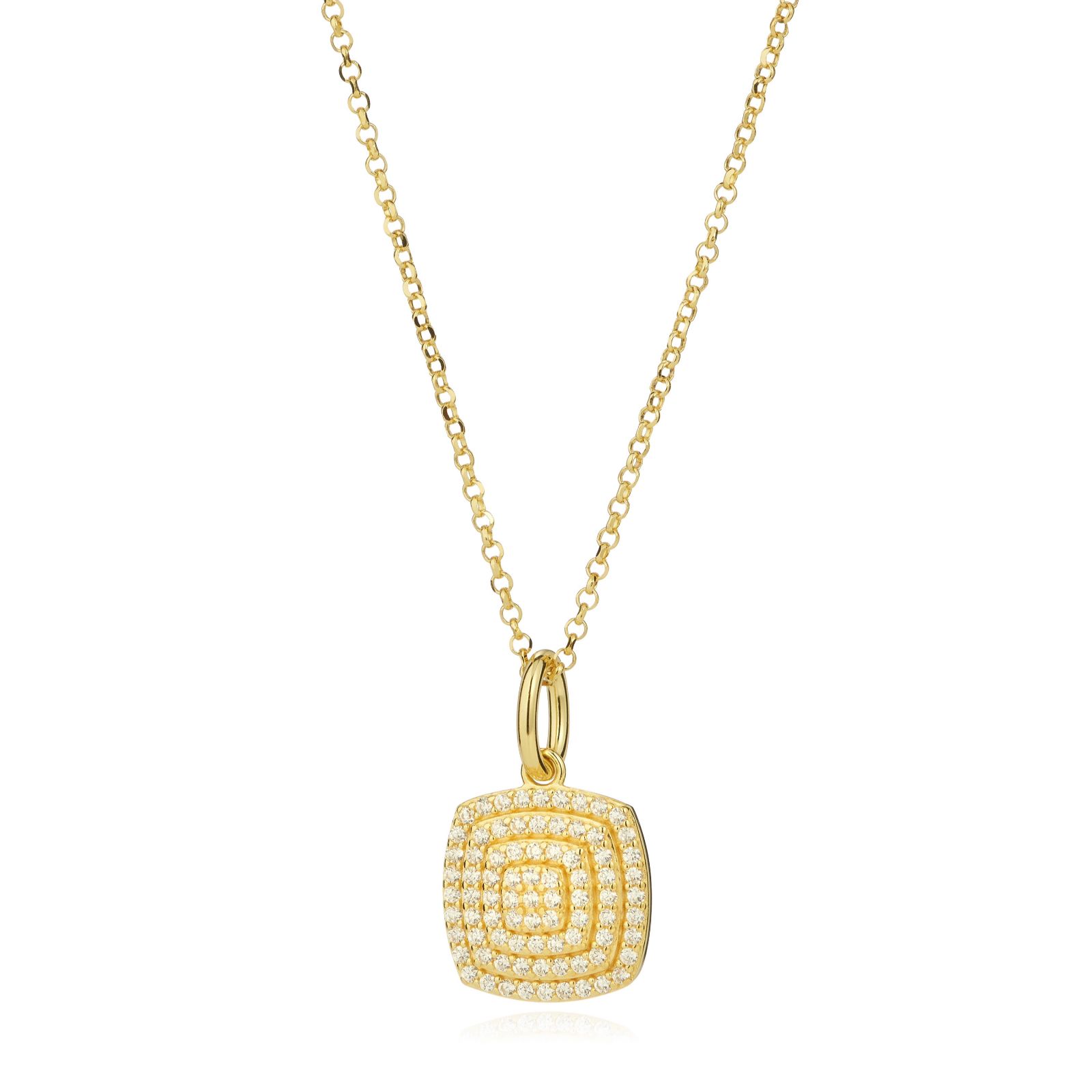 Diamonique 0.40ct tw Square Pave Pendant Necklace