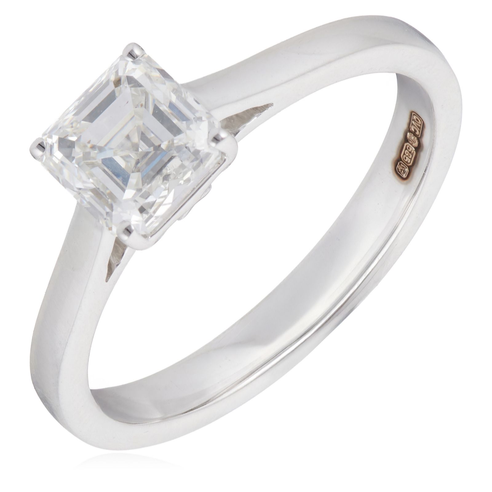 Firelight 1ct Asscher Cut Lab Grown Diamond Solitiare Ring 14ct Gold