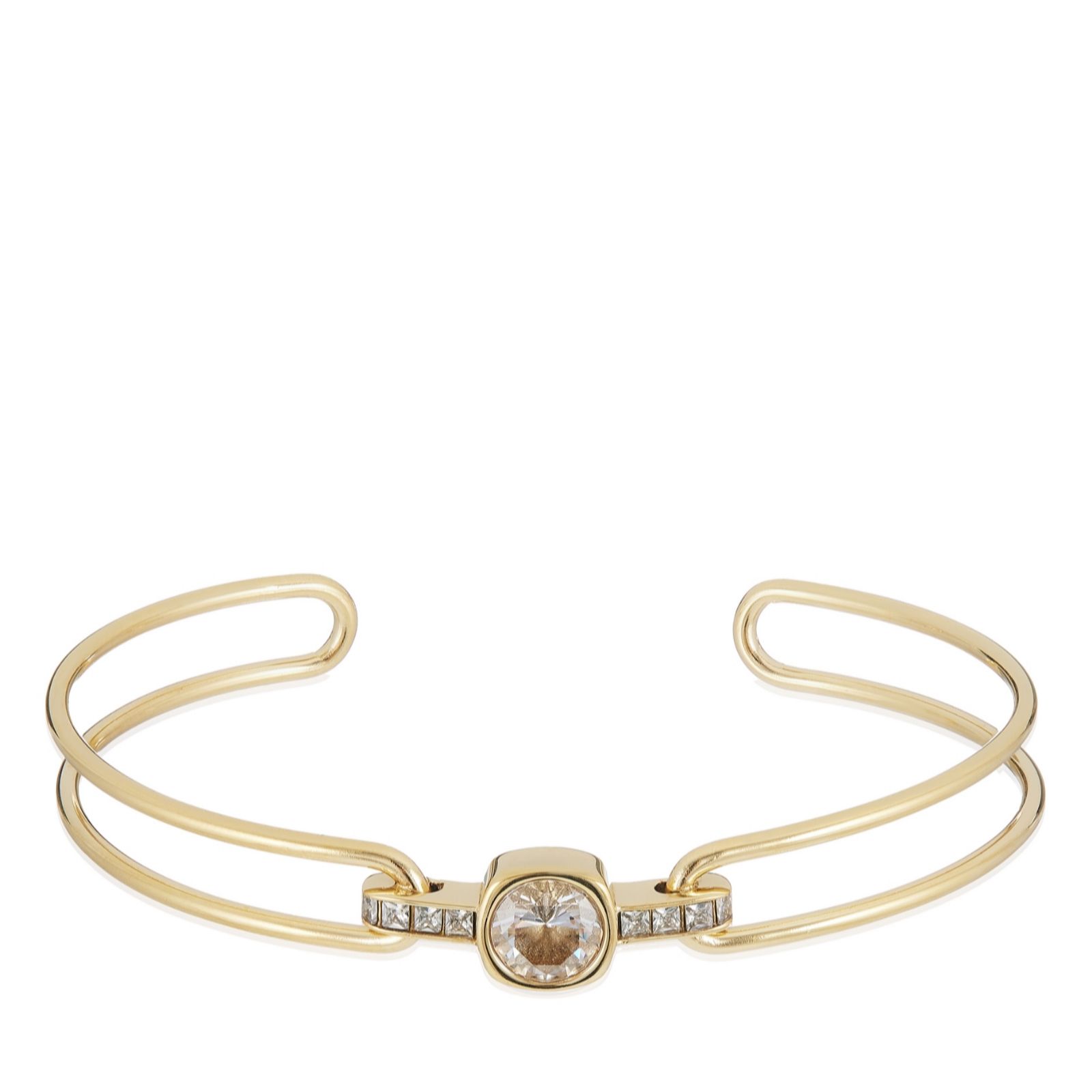 Steel by Diamonique Cushion Cut Bangle Stainless Steel