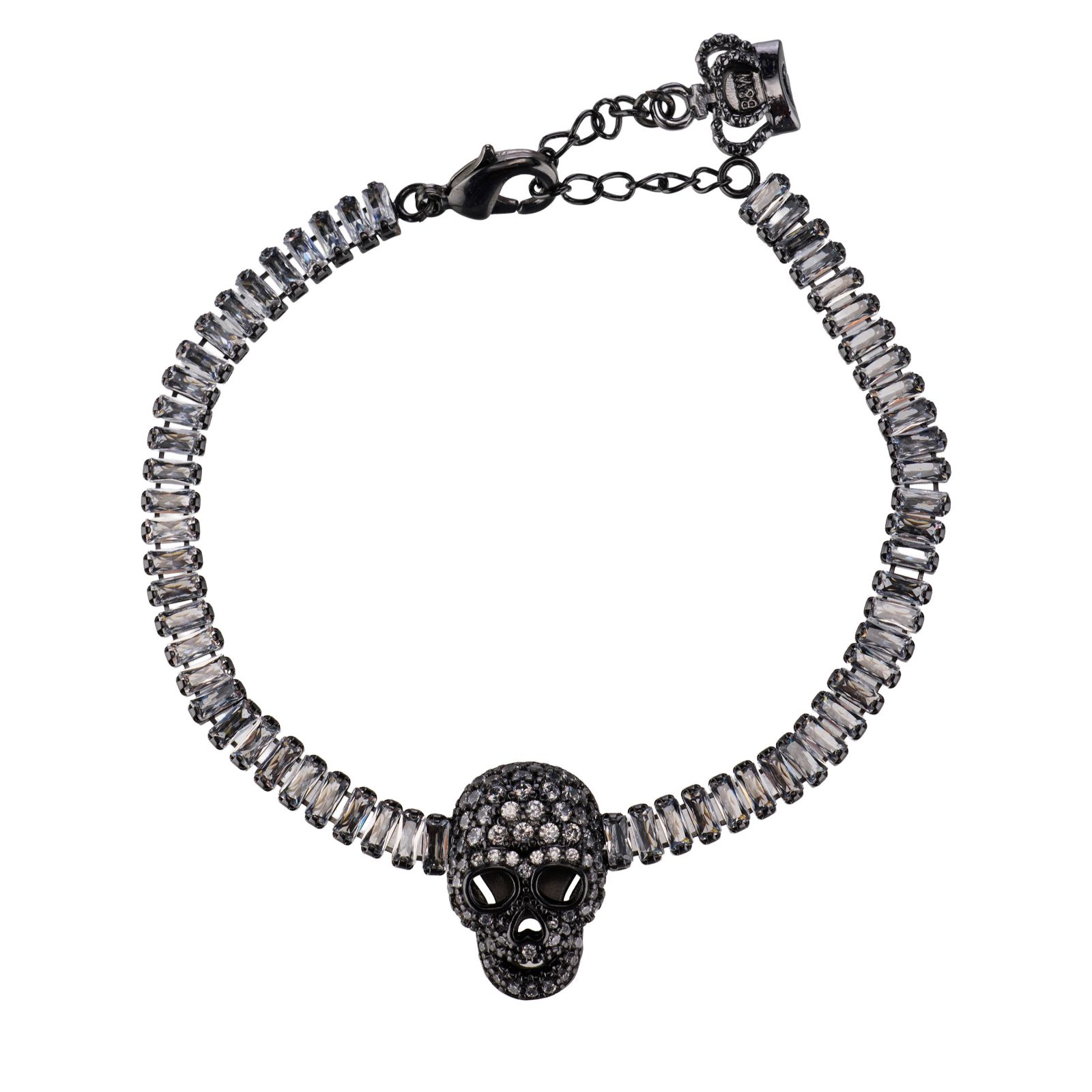 Butler & Wilson Baguette Crystal Skull Bracelet