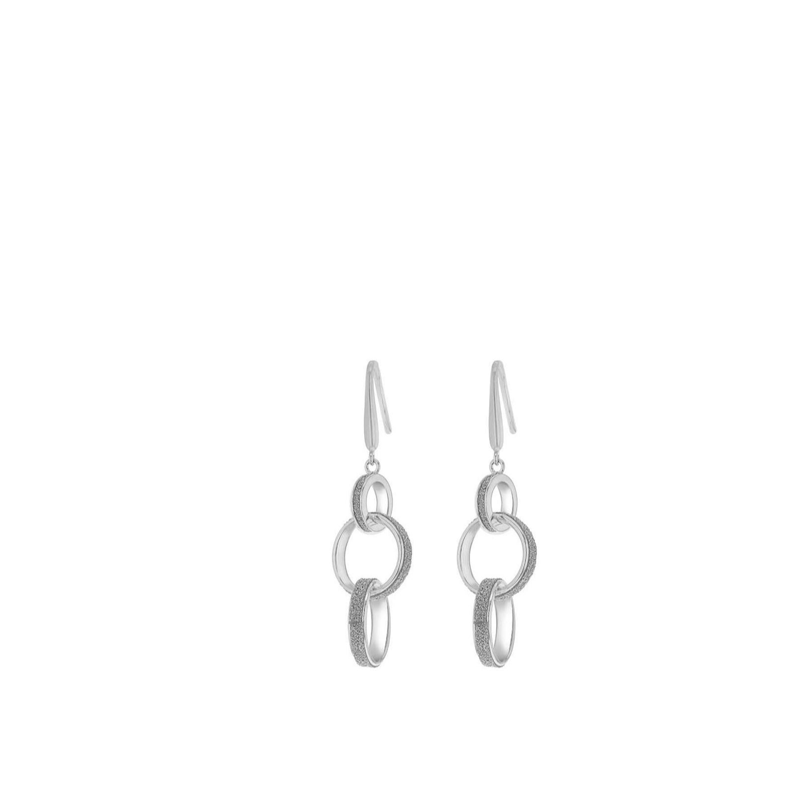 Faith & Brown Stardust Triple Ring Drop Earrings Sterling Silver