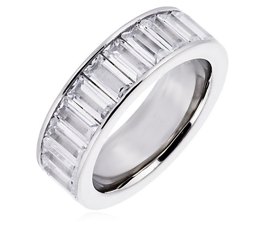 Diamonique 4.5ct tw Platinum Plated Eternity Ring Sterling Silver