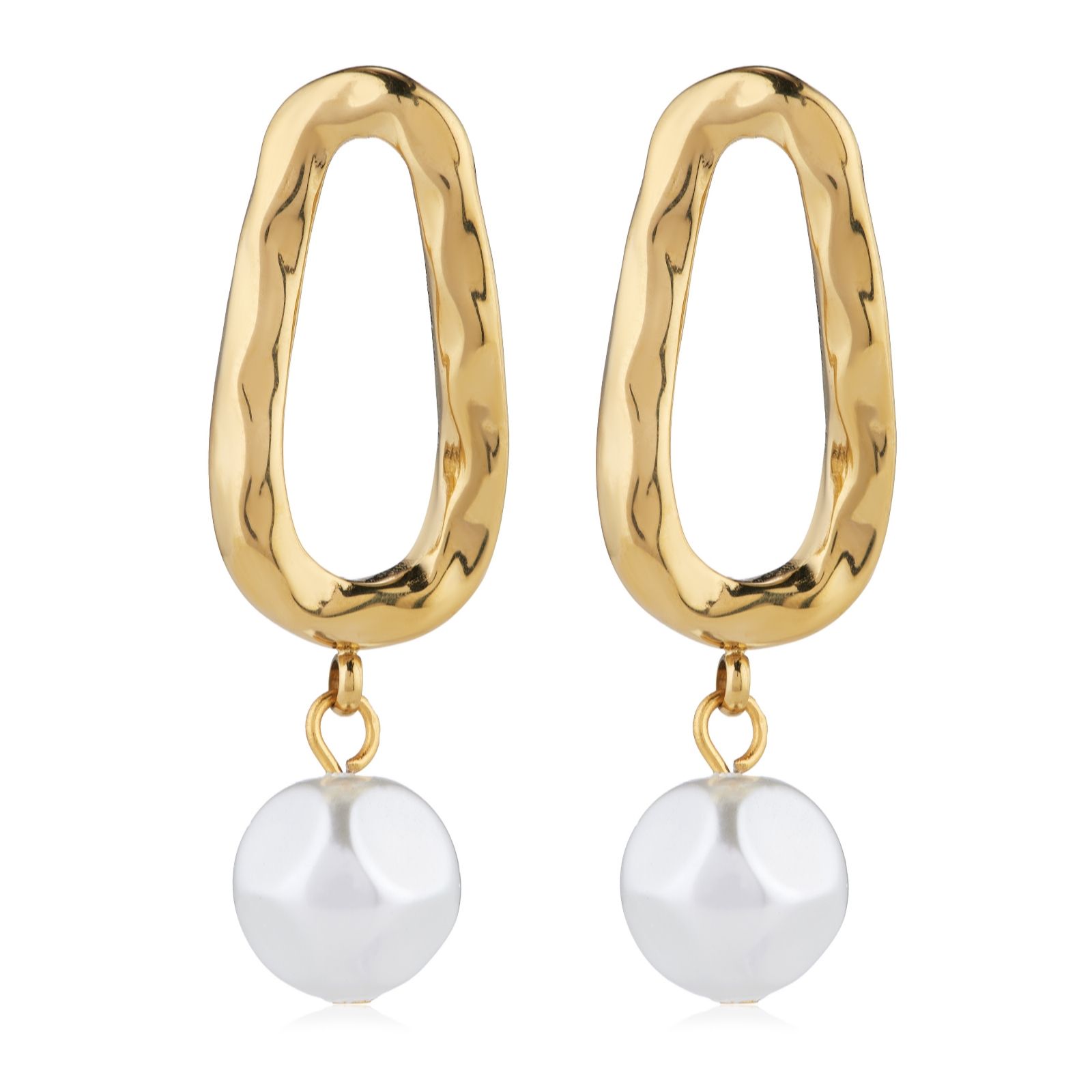 Steel by Diamonique Pearl Drop Earrings Stainless Steel