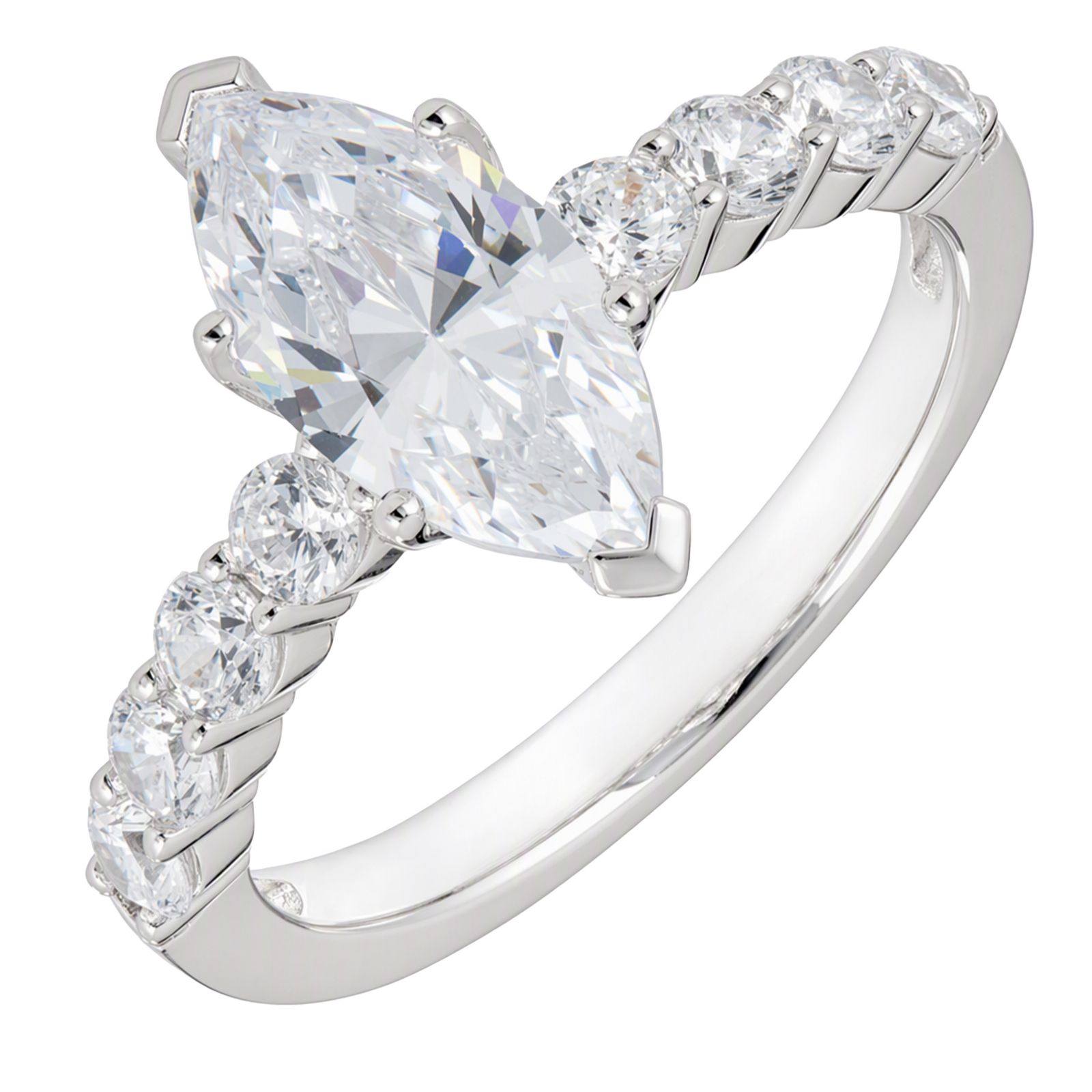 Diamonique 2.5ct Marquise Solitare Ring Sterling Silver
