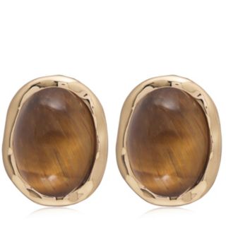 Malika Oval Chunky Bezel Stud Earrings
