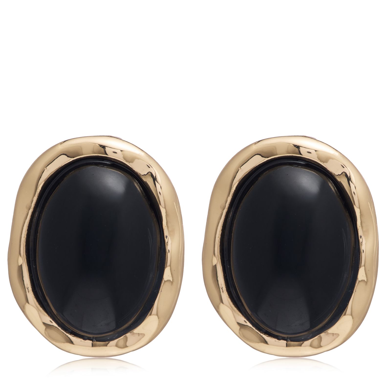 Malika Oval Chunky Bezel Stud Earrings