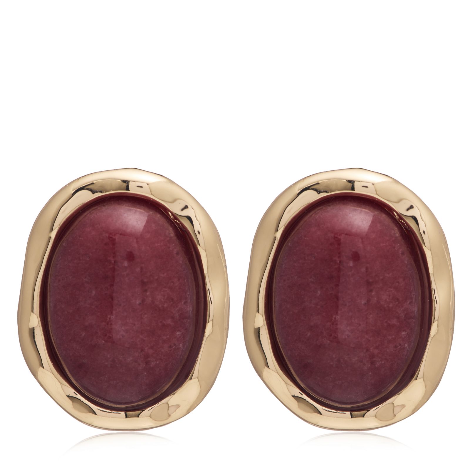 Malika Oval Chunky Bezel Stud Earrings