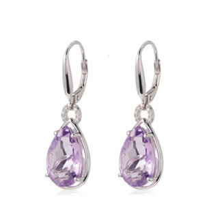 Affinity Gems 6.80ct Pear Amethyst& Diamond Accent Drop Earrings