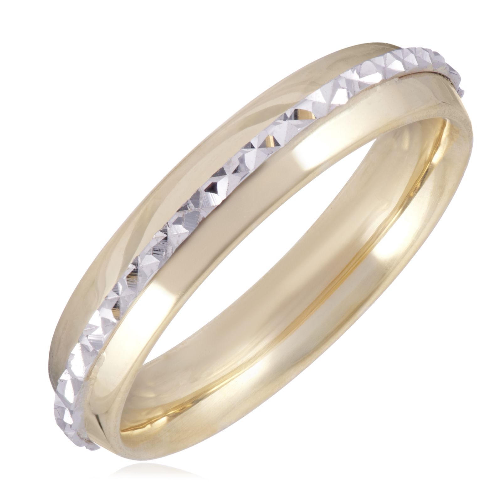 GOLD 9ct Italian Gold Diamond Cut Fedine Ring 0.80g