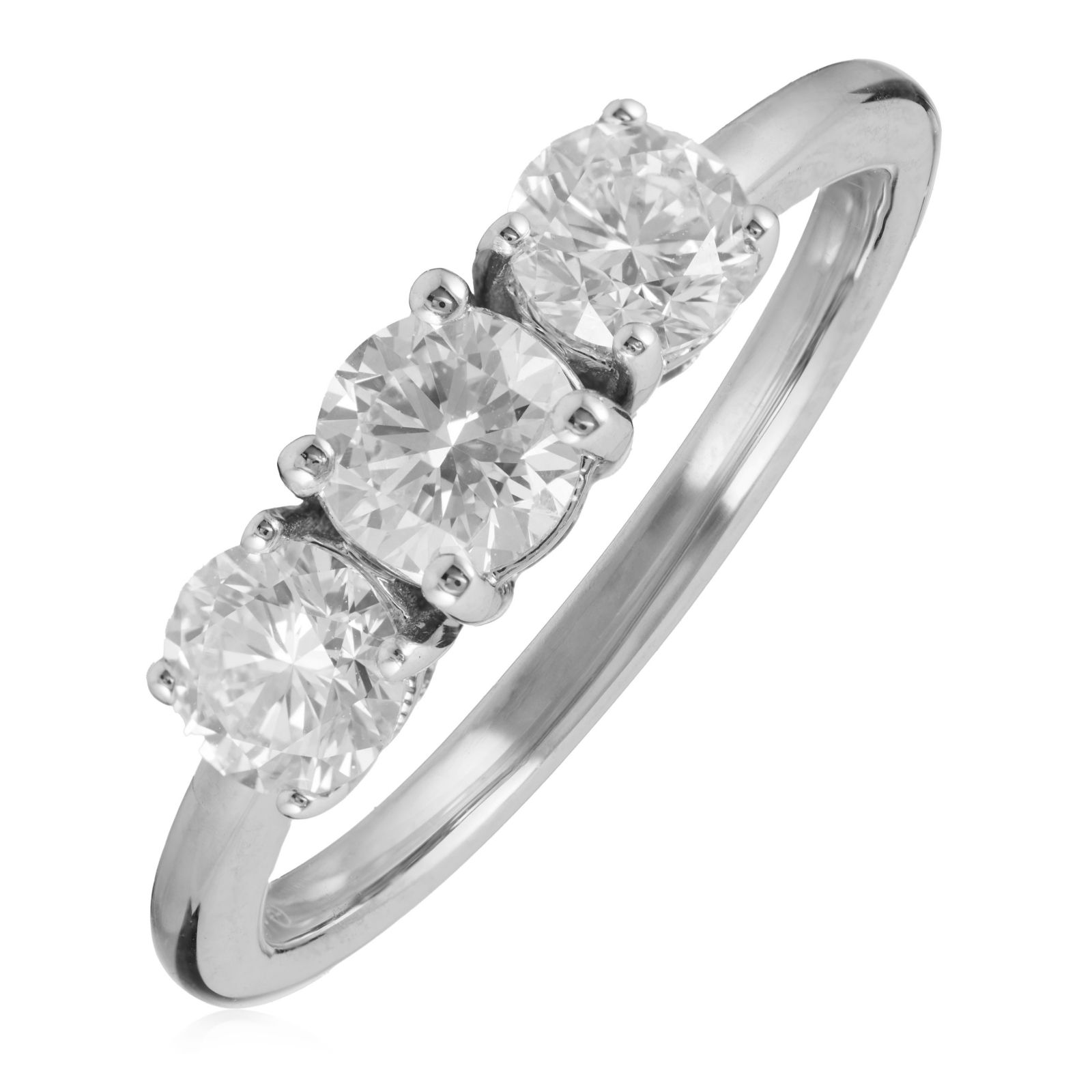Fire Light 1ct Lab Grown Diamond Trilogy Ring 9ct Gold