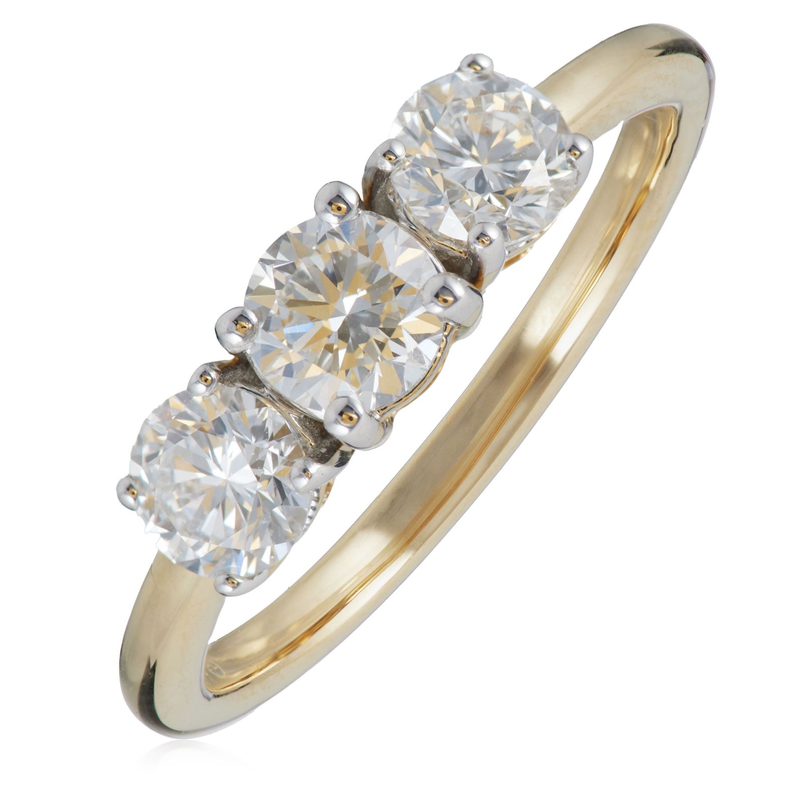 Fire Light 1ct Lab Grown Diamond Trilogy Ring 9ct Gold