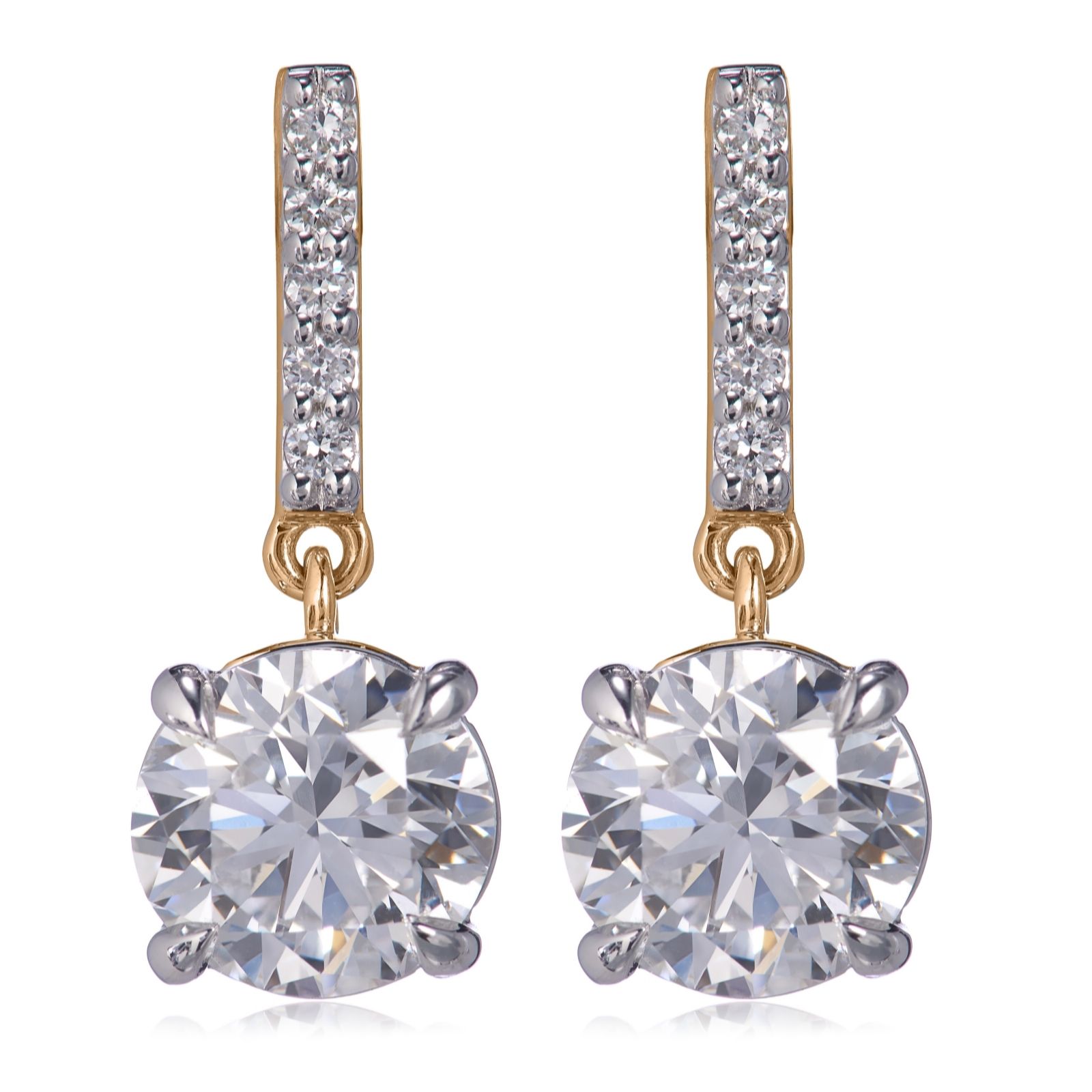 Fire Light 2.1ct Lab Grown Diamond Drop Earrings 9ct Gold