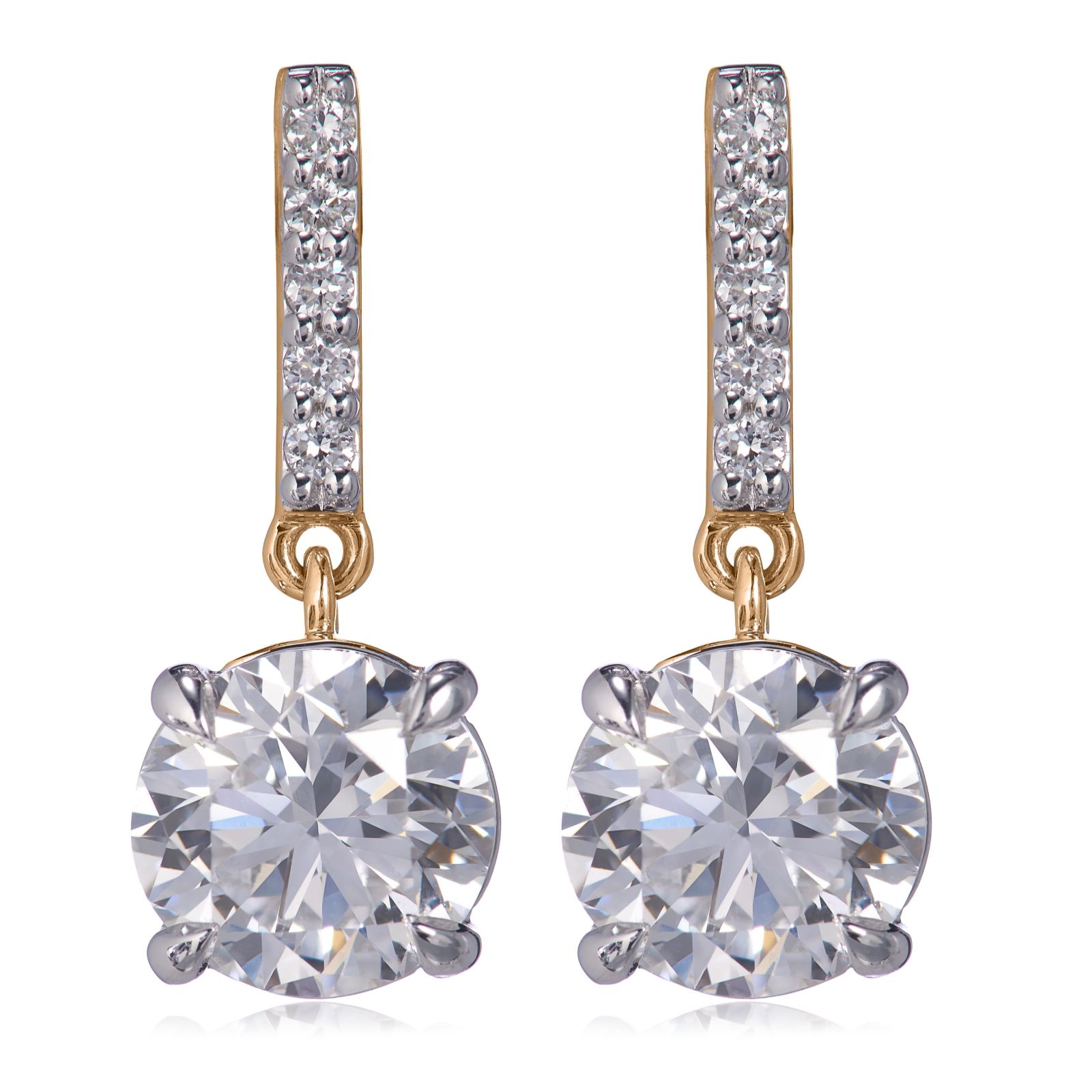 Fire Light 2.1ct Lab Grown Diamond Drop Earrings 9ct Gold