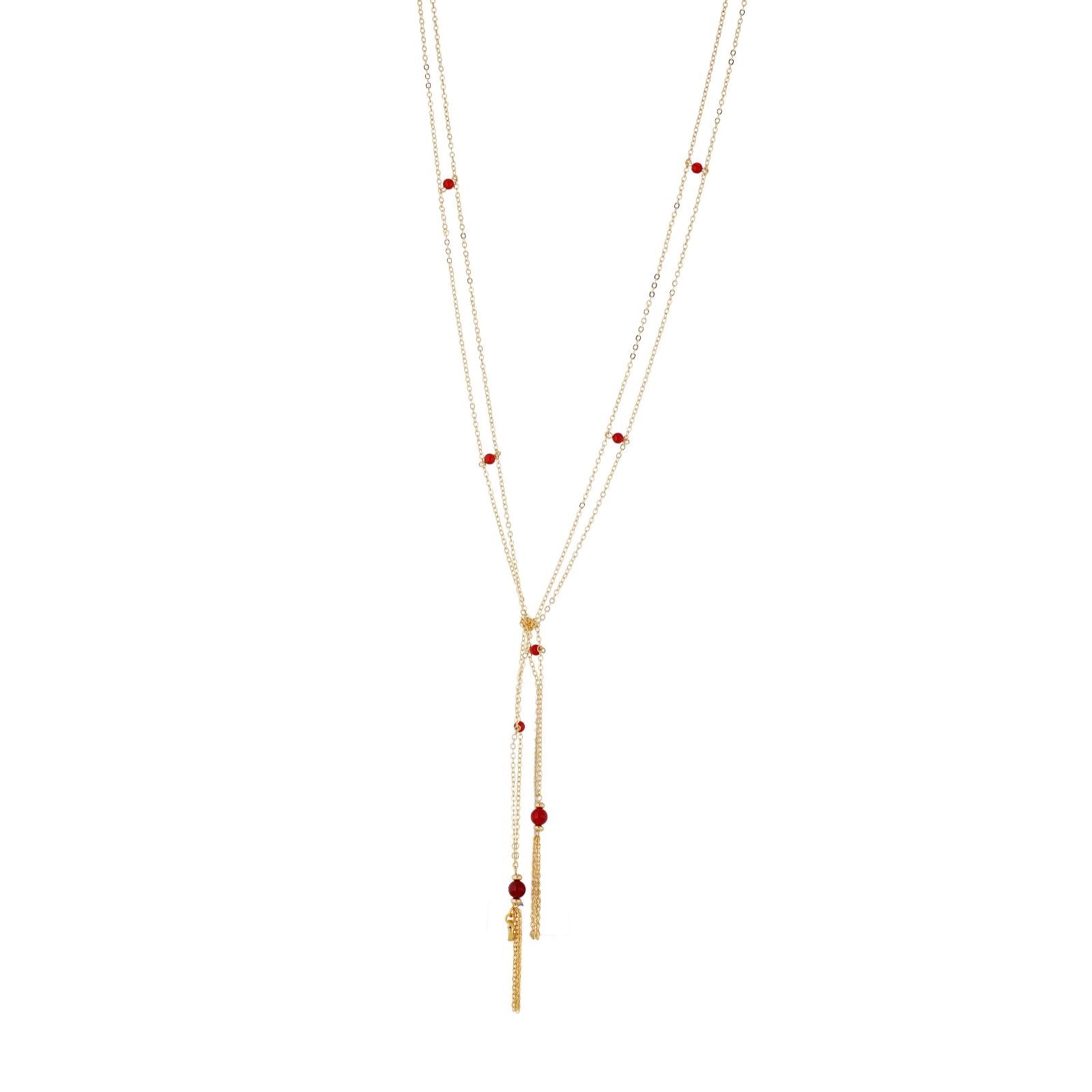 Malika Gemstone Tassel Scarf Necklace