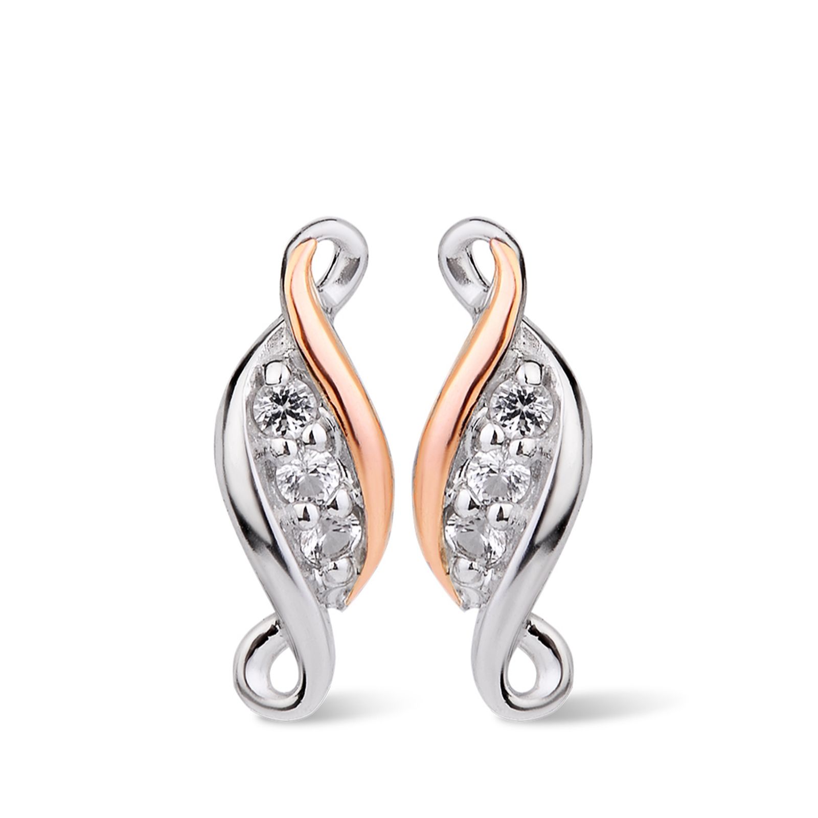 Clogau Past Present Future Sterling Silver Earrings with Topaz