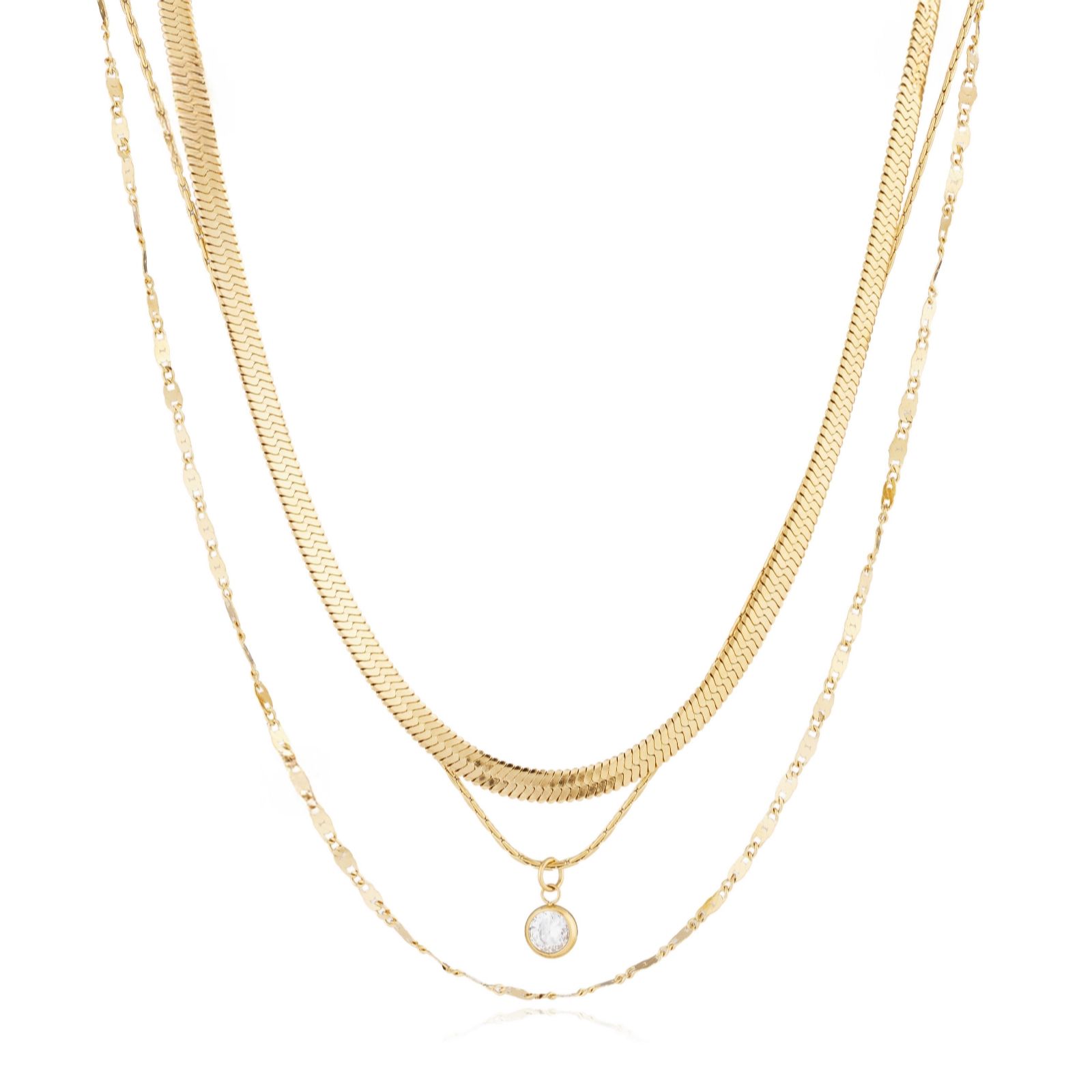 Steel by Diamonique Layered Necklace