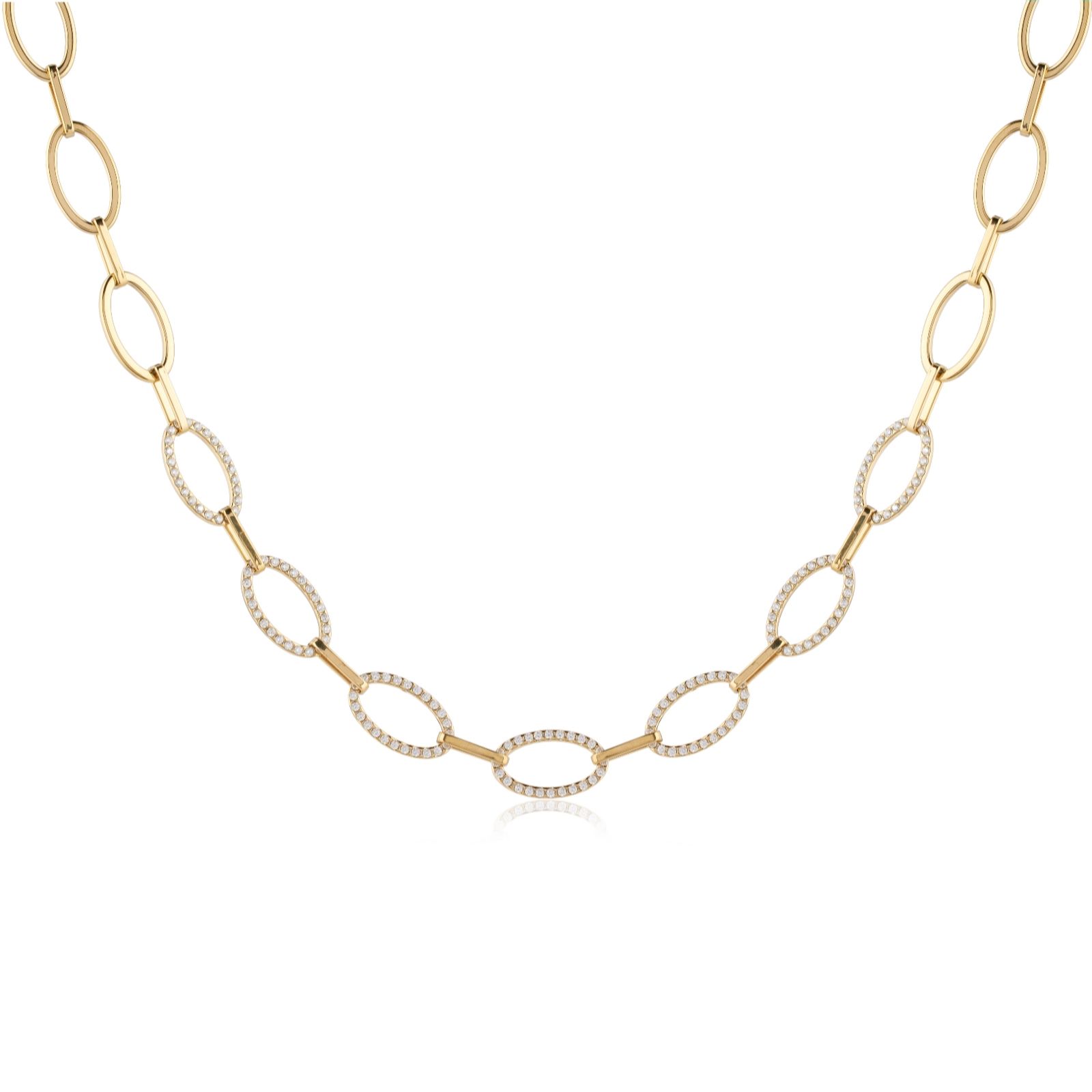 Steel by Diamonique Chunky Oval Link Necklace Stainless Steel