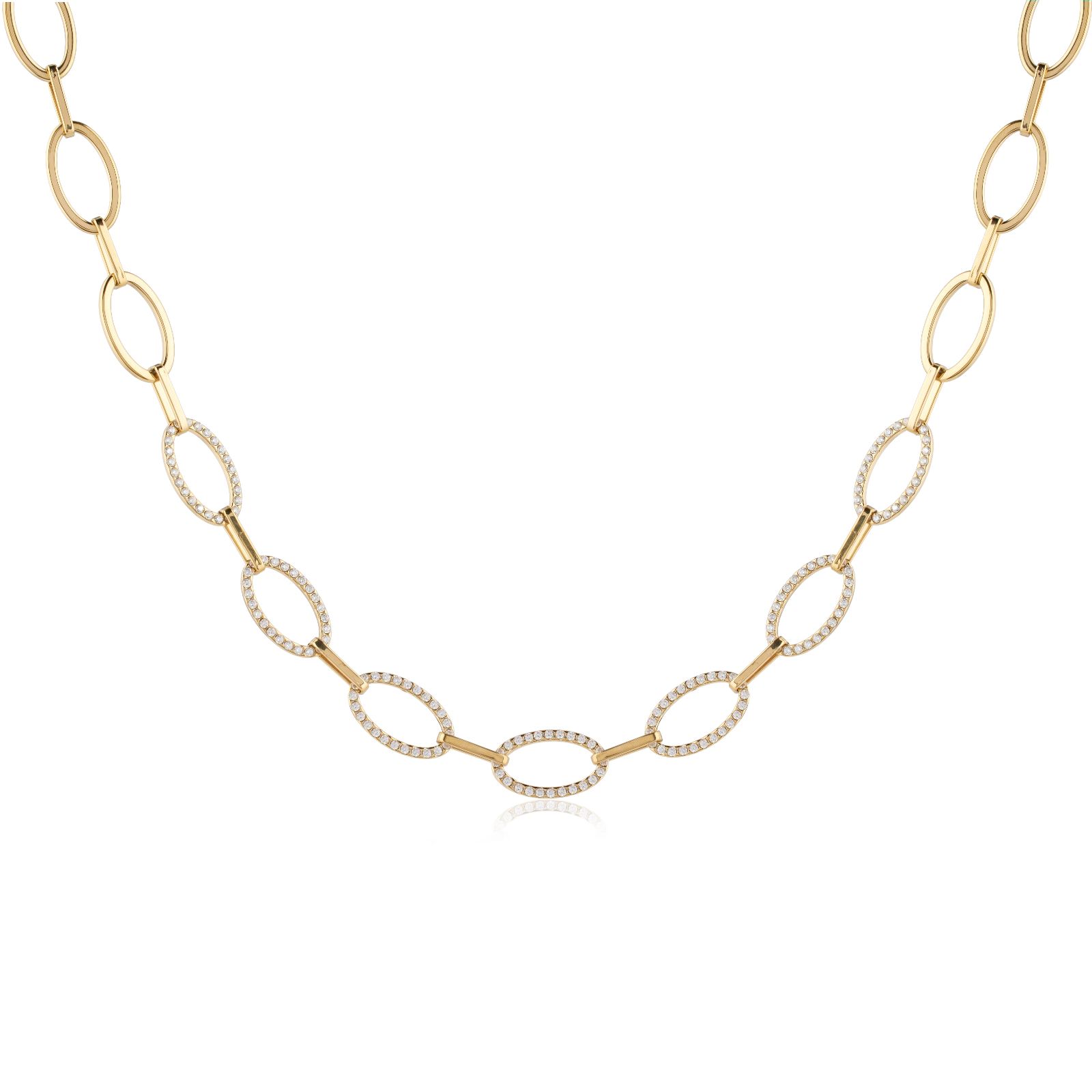 Steel by Diamonique Chunky Oval Link Necklace Stainless Steel