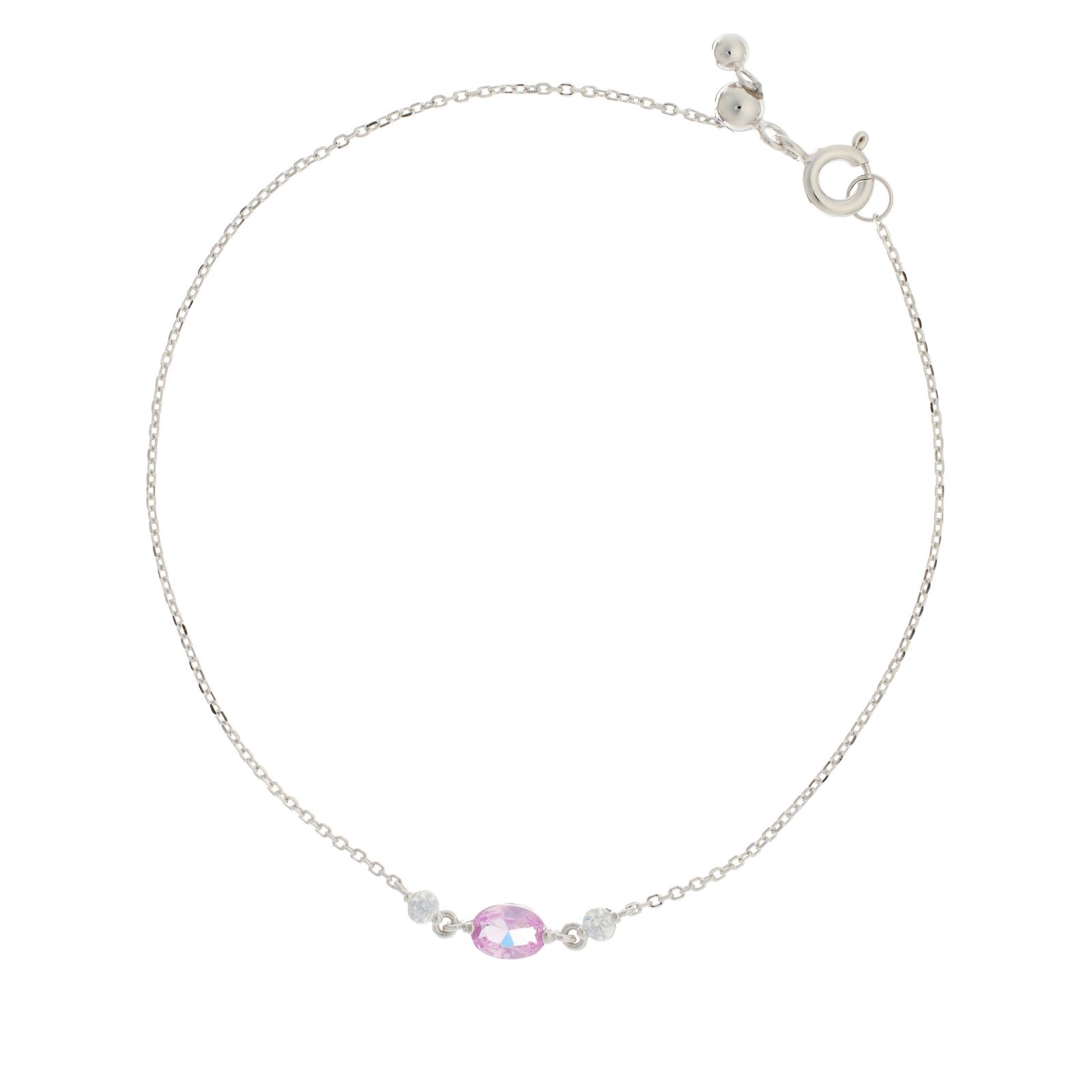Diamonique 0.5ct Mini Oval Friendship Bracelet Sterling Silver