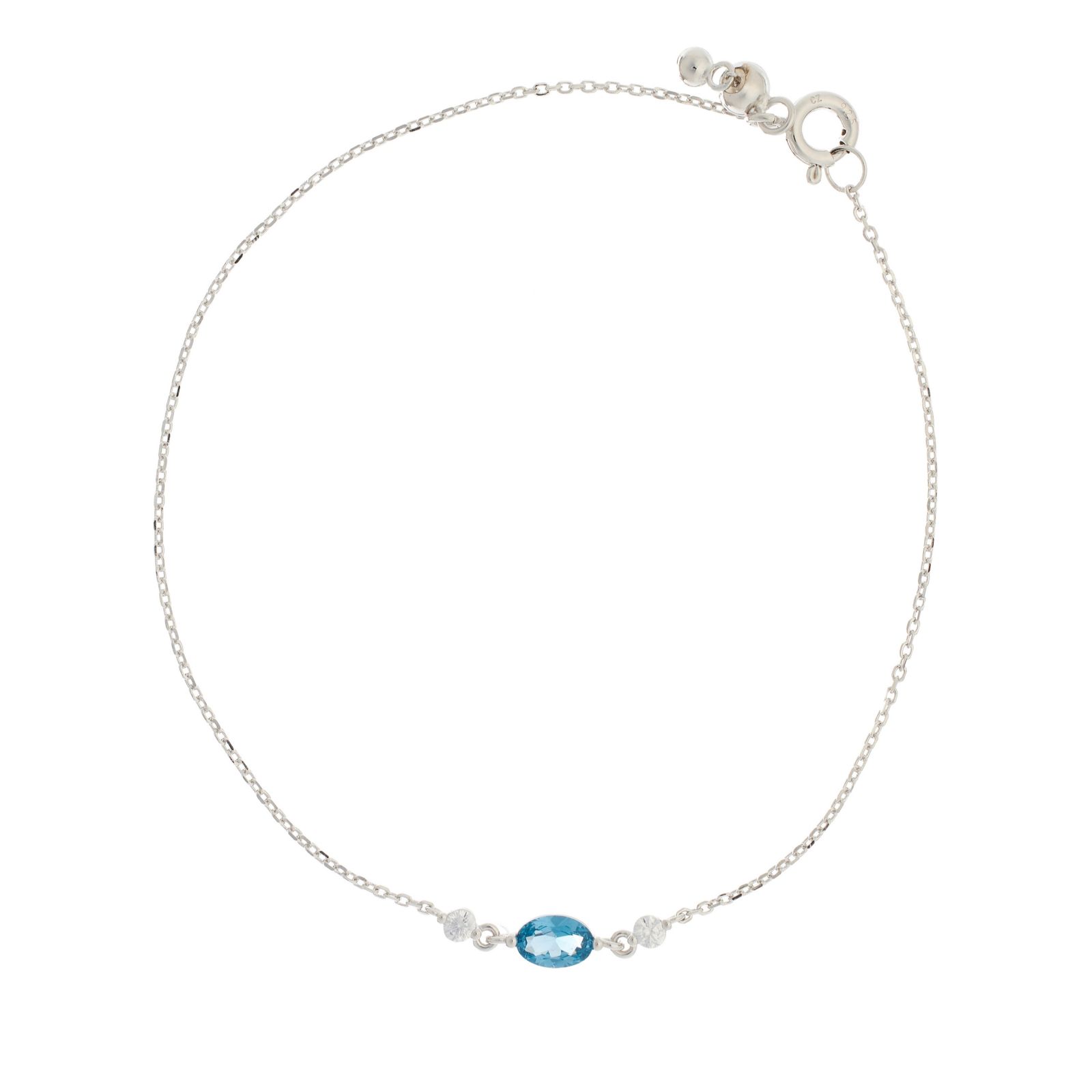 Diamonique 0.5ct Mini Oval Friendship Bracelet Sterling Silver