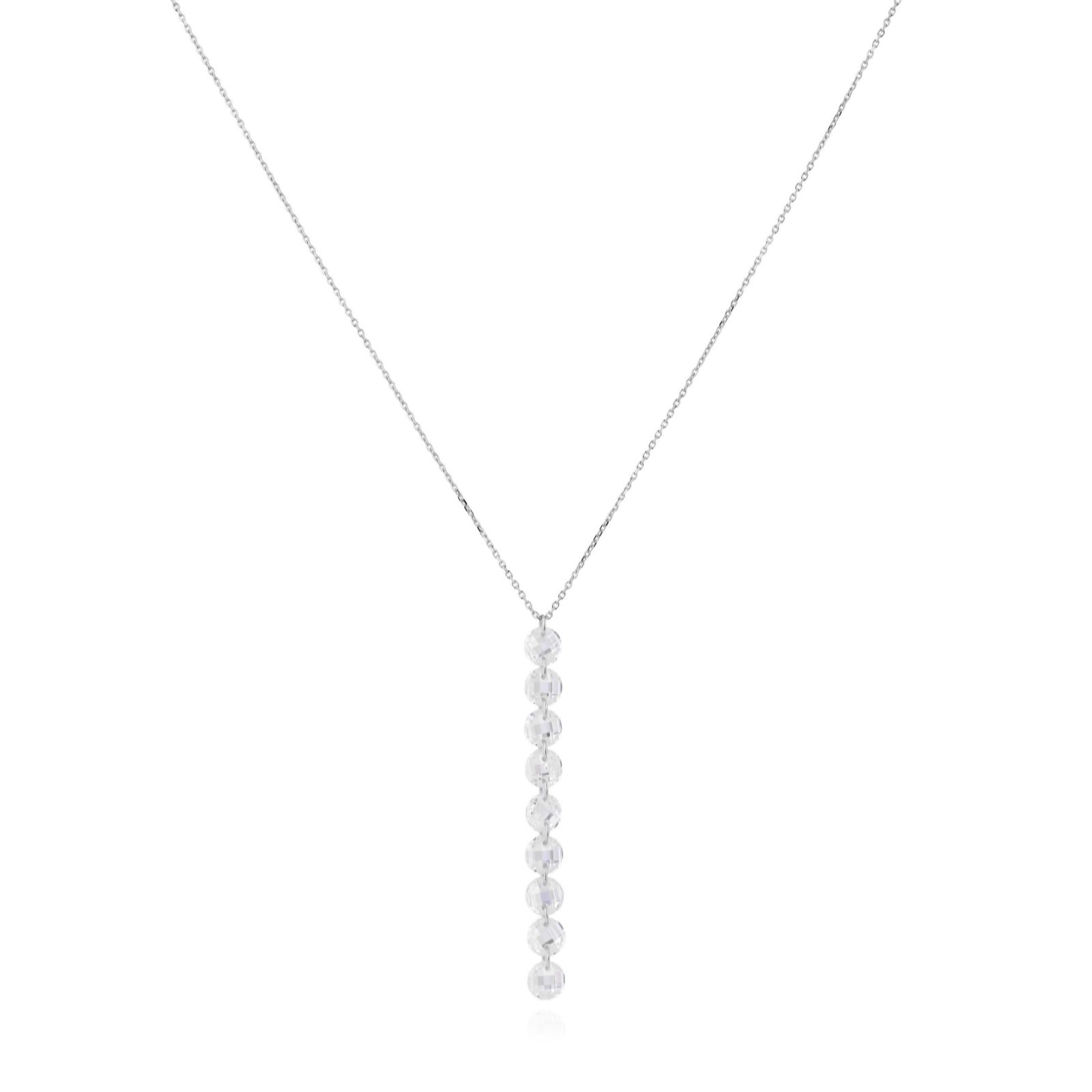 Diamonique 8.1ct Crystal Y Necklace Sterling Silver