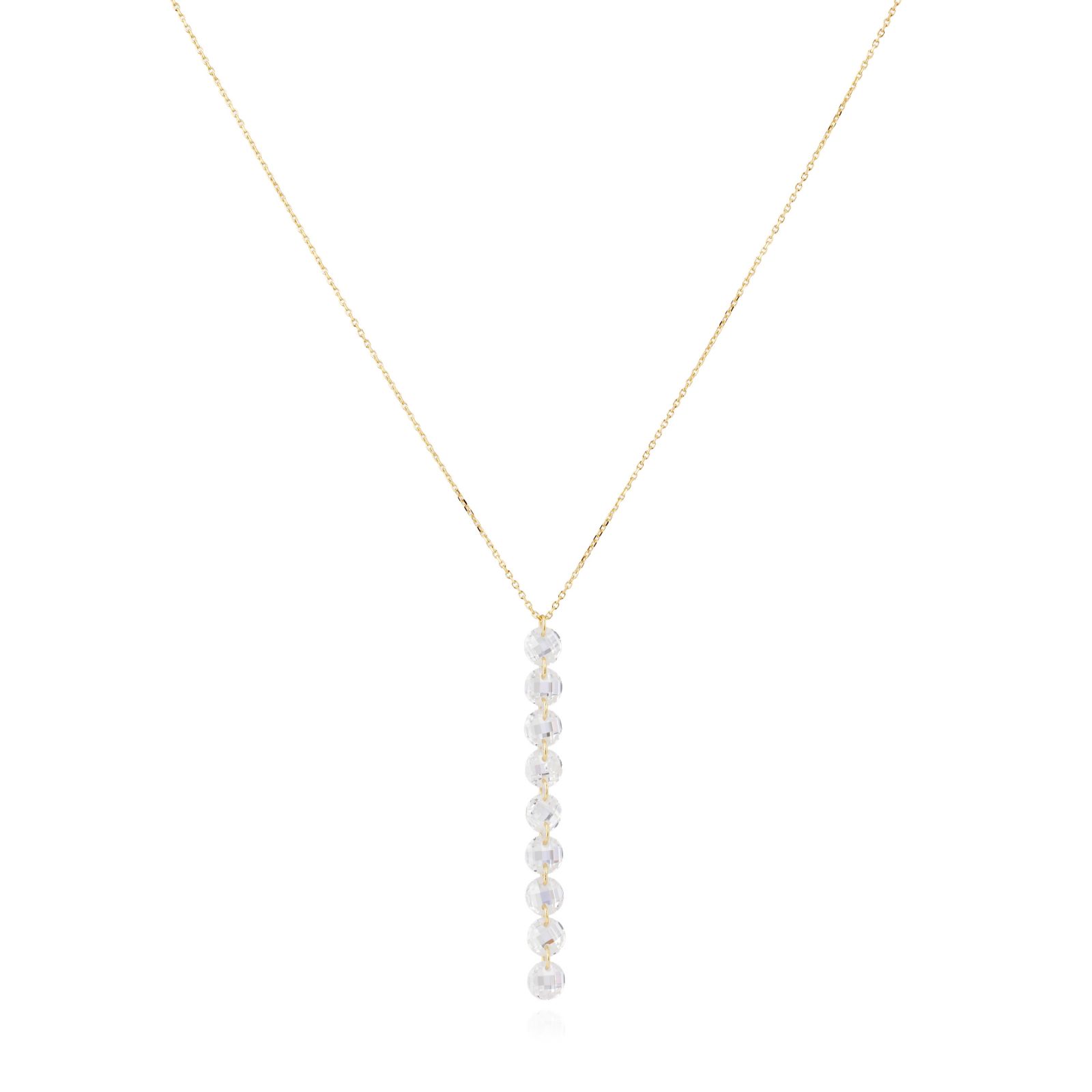 Diamonique 8.1ct Crystal Y Necklace Sterling Silver