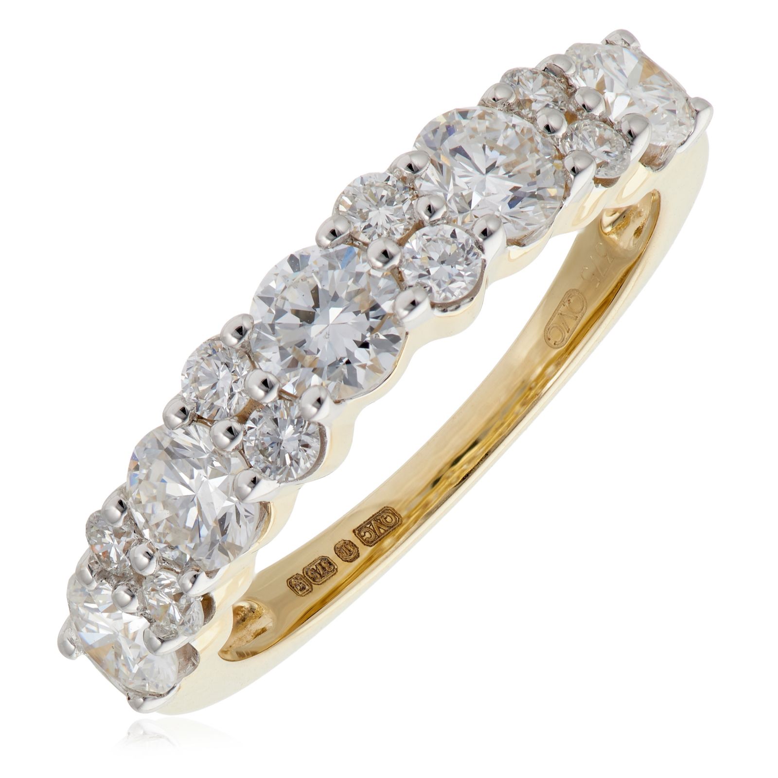 Fire Light 1.50ct Lab Grown Diamond Cluster Eternity Ring 9ct Gold